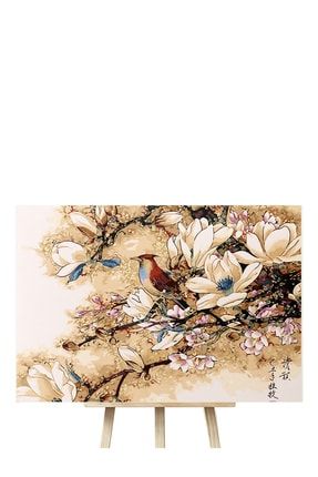 Kuşlar Ve Çiçekler - Bird&Flowers / Sayılarla Boyama Kanvas Tablo Seti-72*90 cm(Tuvale Gerili) KY-PBN017-6
