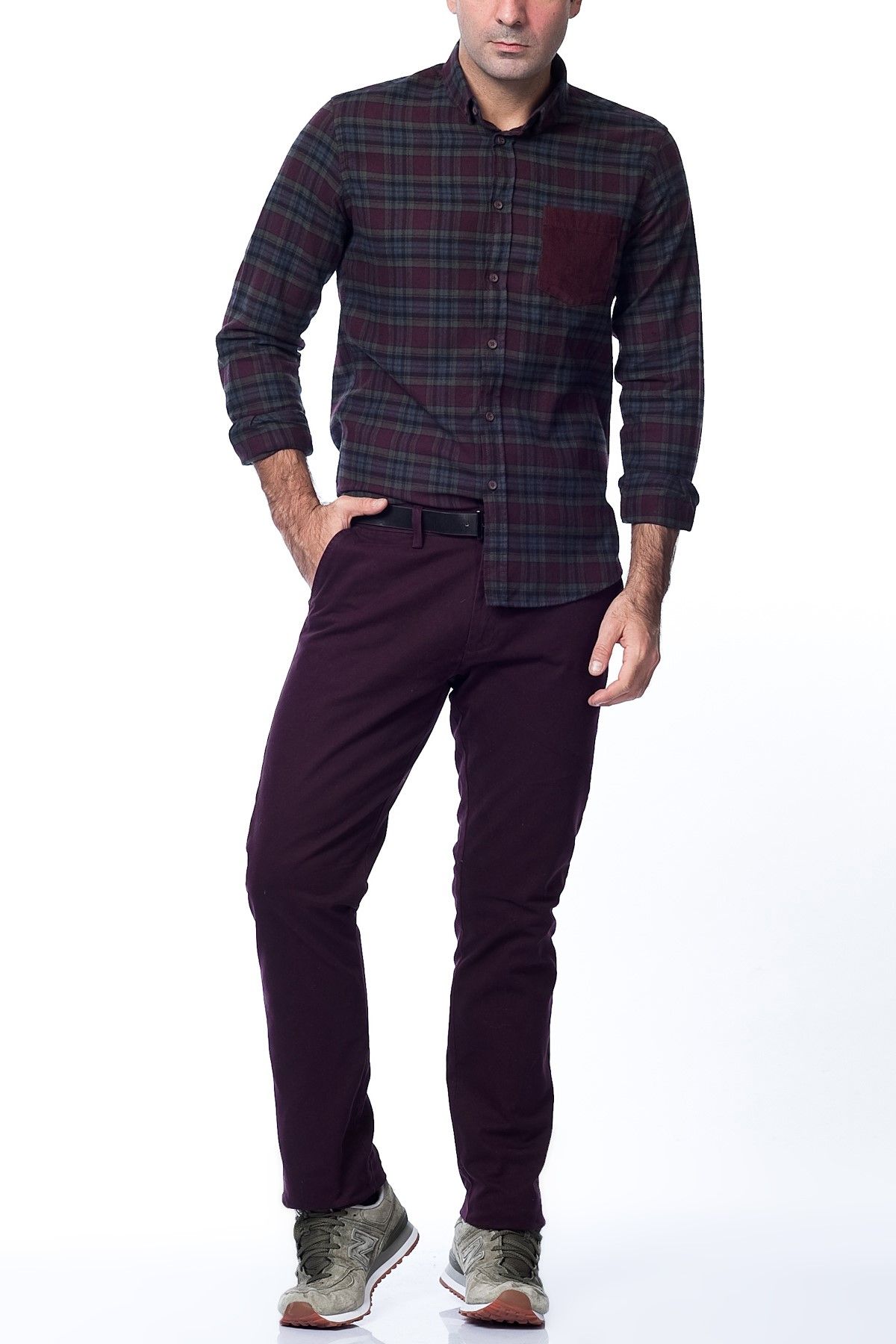 Koton-Men's Burgundy Trousers 6KAM49525OW 1