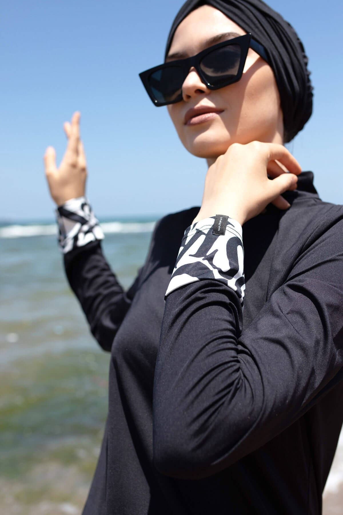 Marina-Μαγιό Hijab με 4 τεμάχια με σχοινί δεμένο με μοτίβο πλήρως καλυμμένο 1977 3