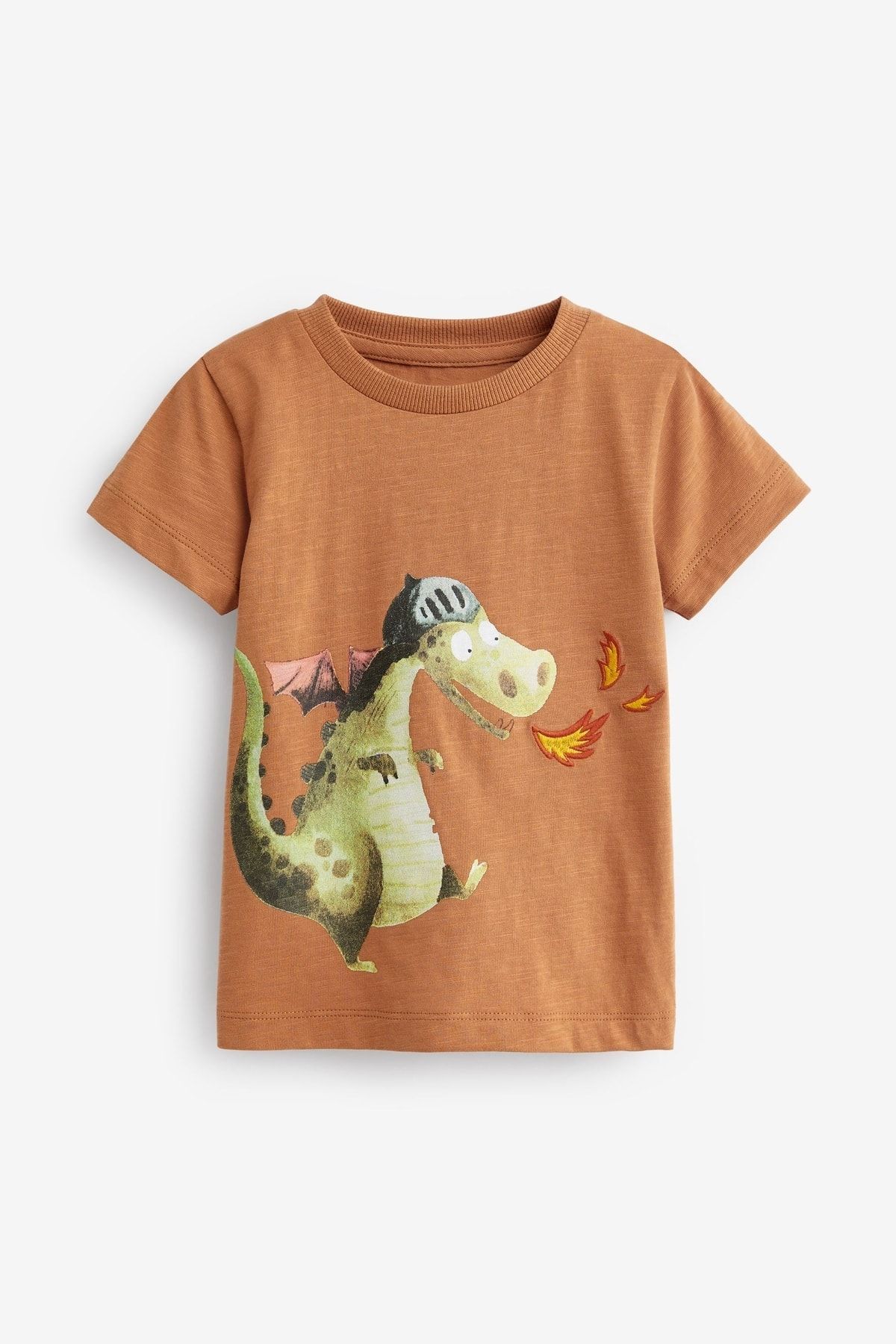 Next Baby تی شرت قهوه ای چاپ دایناسور کودکانه