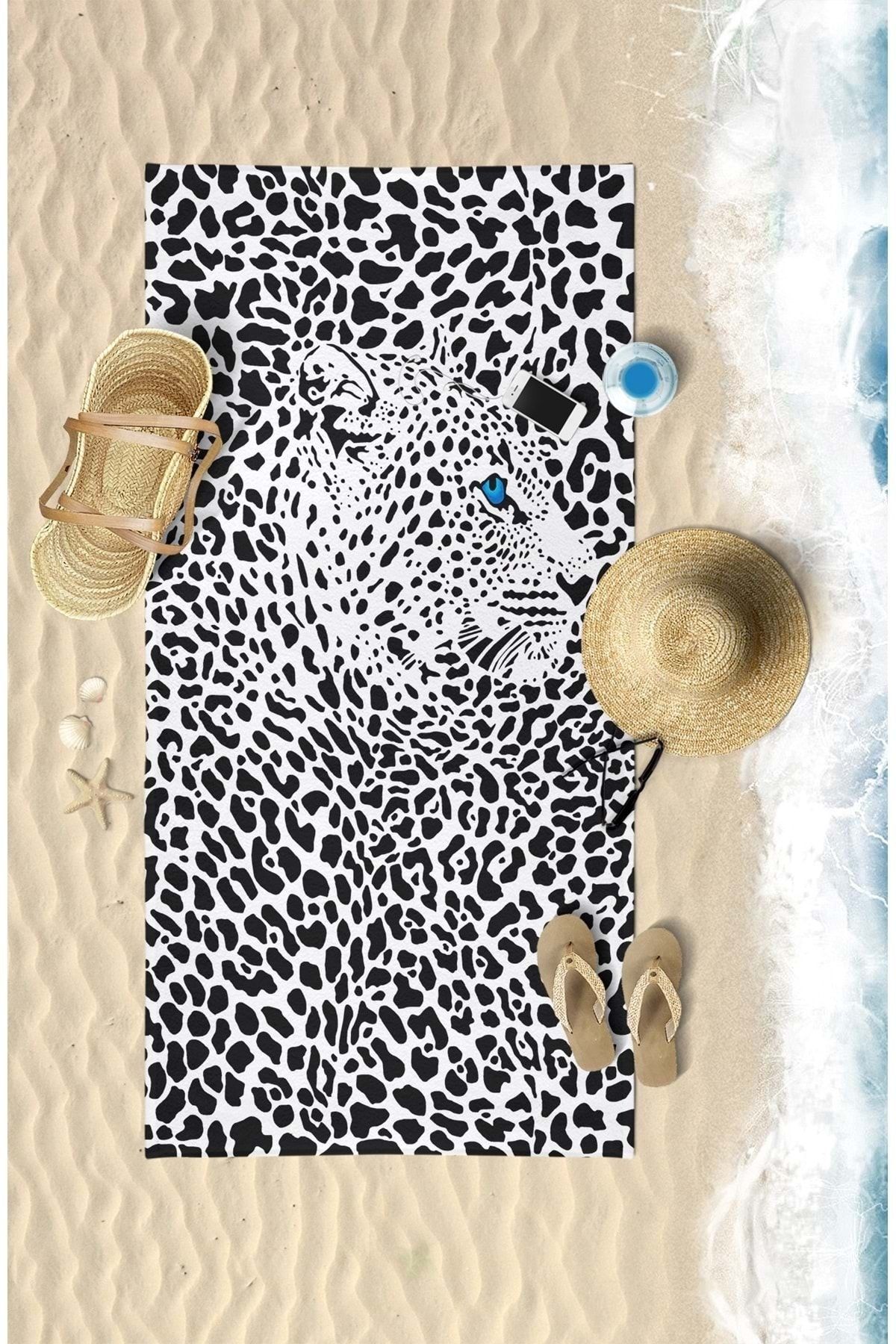 Leopard print beach towel sales