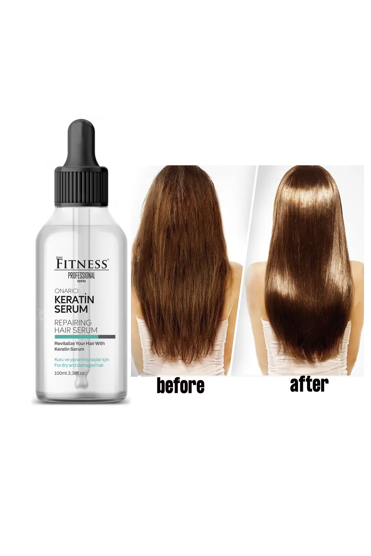 Brezilya Fönü Keratin Bakımı 1000 Ml Kalıcı Onarıcı Ve Saç Düzleştirici Ve Saç Bakım Serumu 100 Ml — SRM02 — تصویر 4 از 5