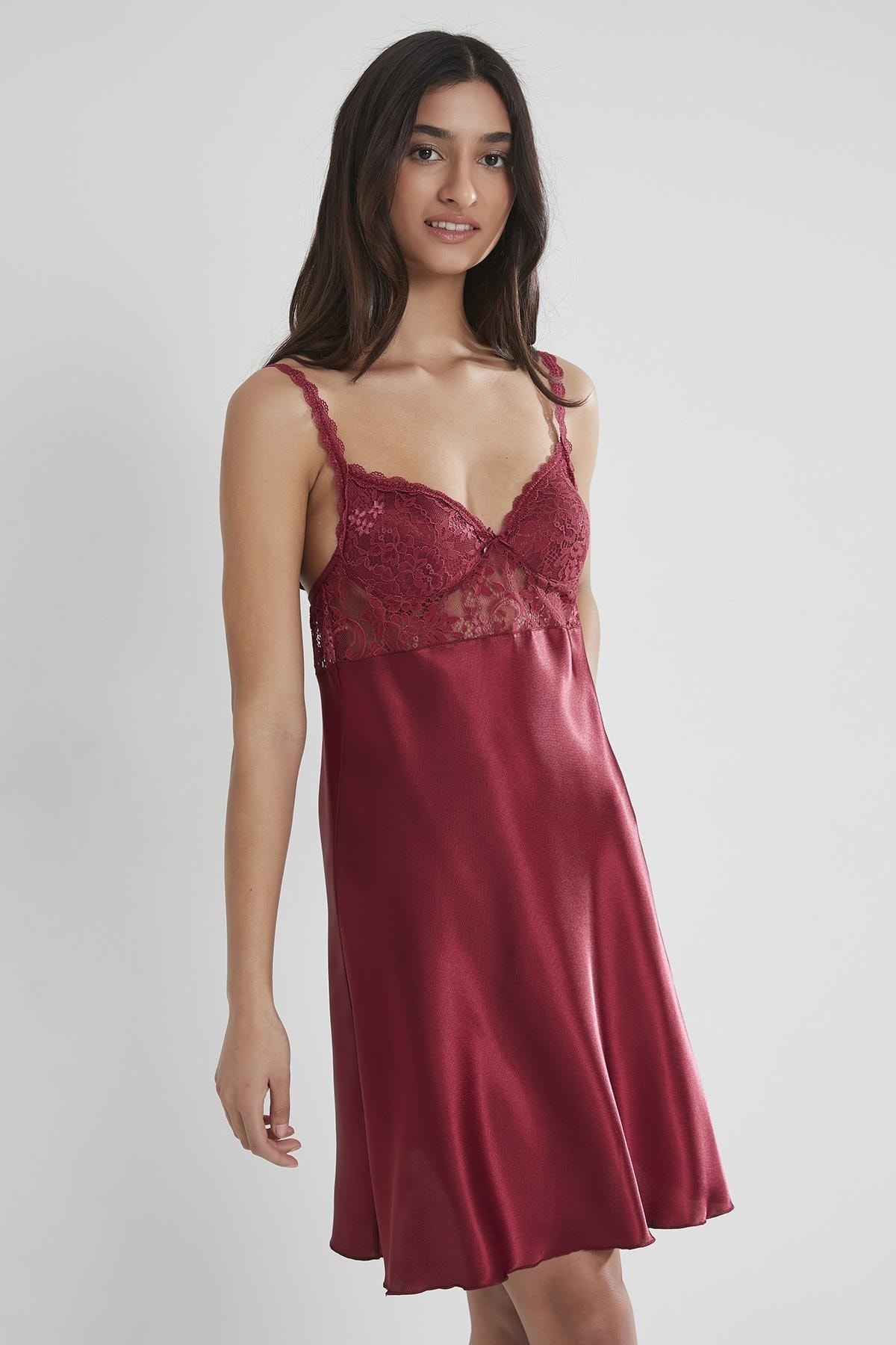 Pierre Cardin Saten Dantelli Gecelik - 665