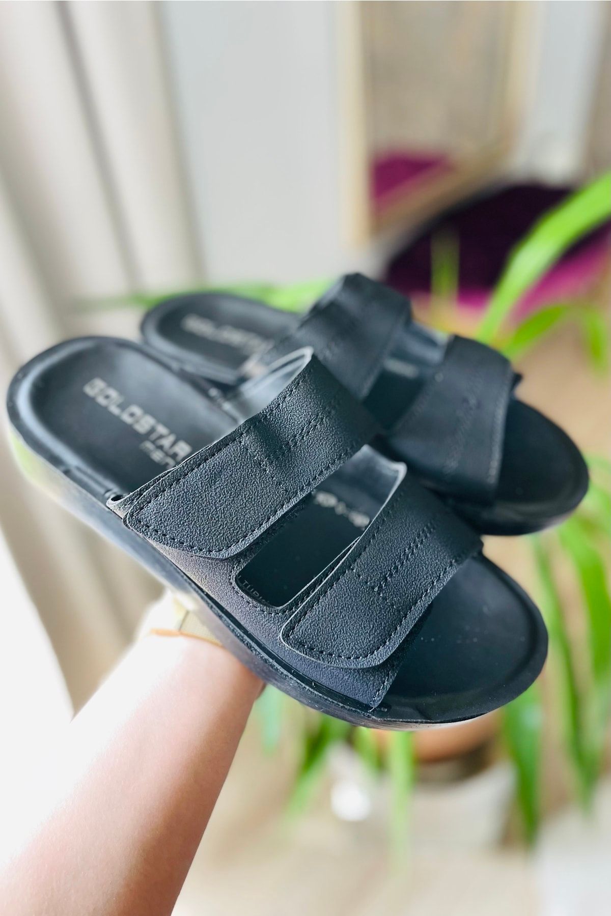 Mens velcro house slippers shop