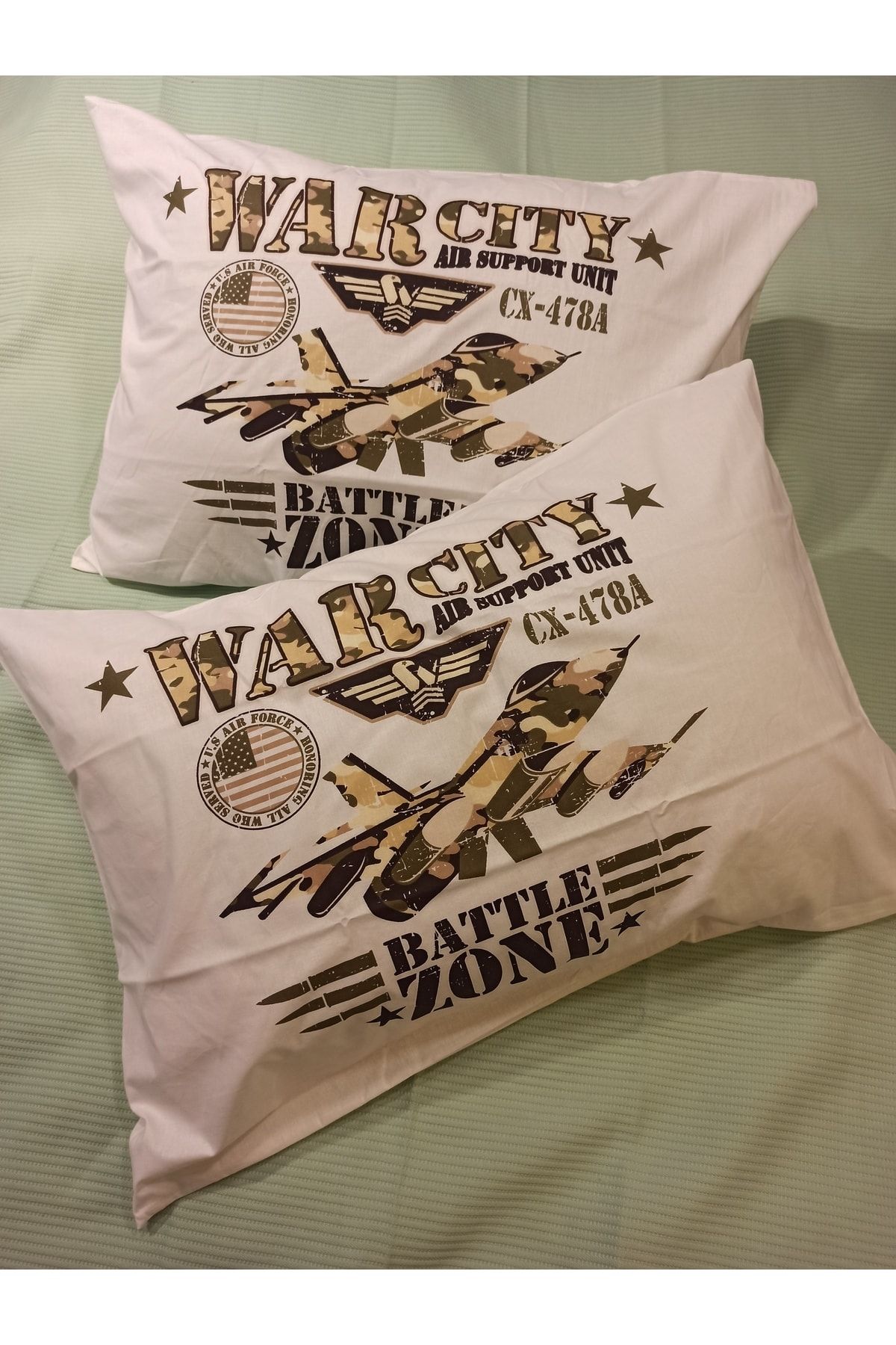 ŞENER HOME-100% Cotton Poplin Warcity 2-Piece Pillow Case 50x70 Cm 5