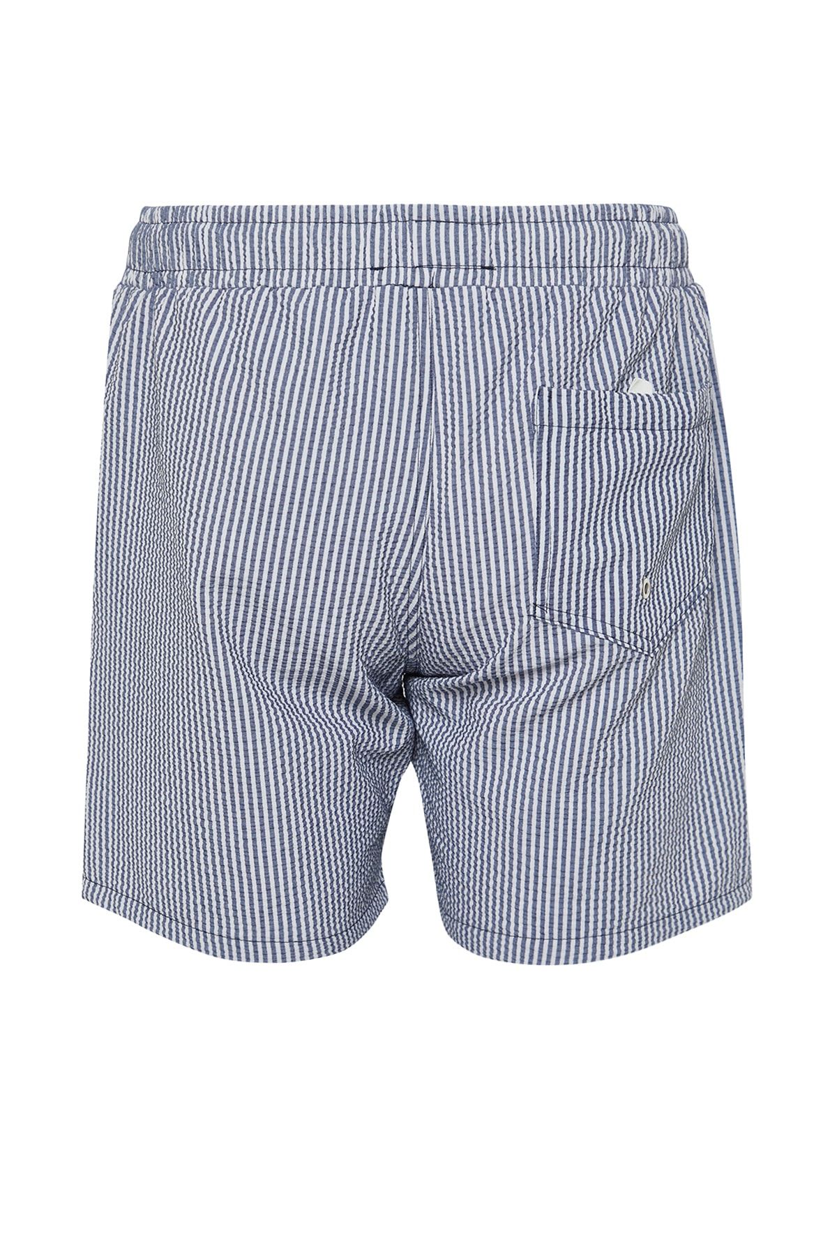 Trendyol Collection-Marineblau gestreifte Seersucker-Seeshorts TMNSS23DS00004 10