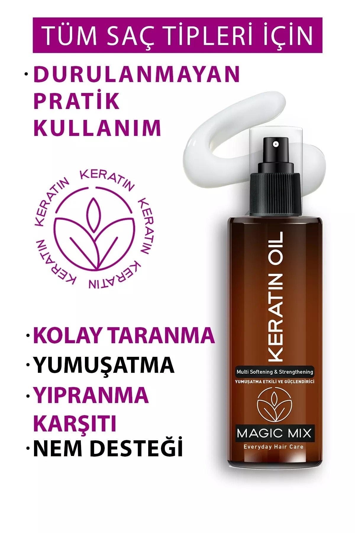Aşırı Yıpranmış Saçlar Için Keratin Yağı 110 ml — BOKY548963 — تصویر 3 از 5