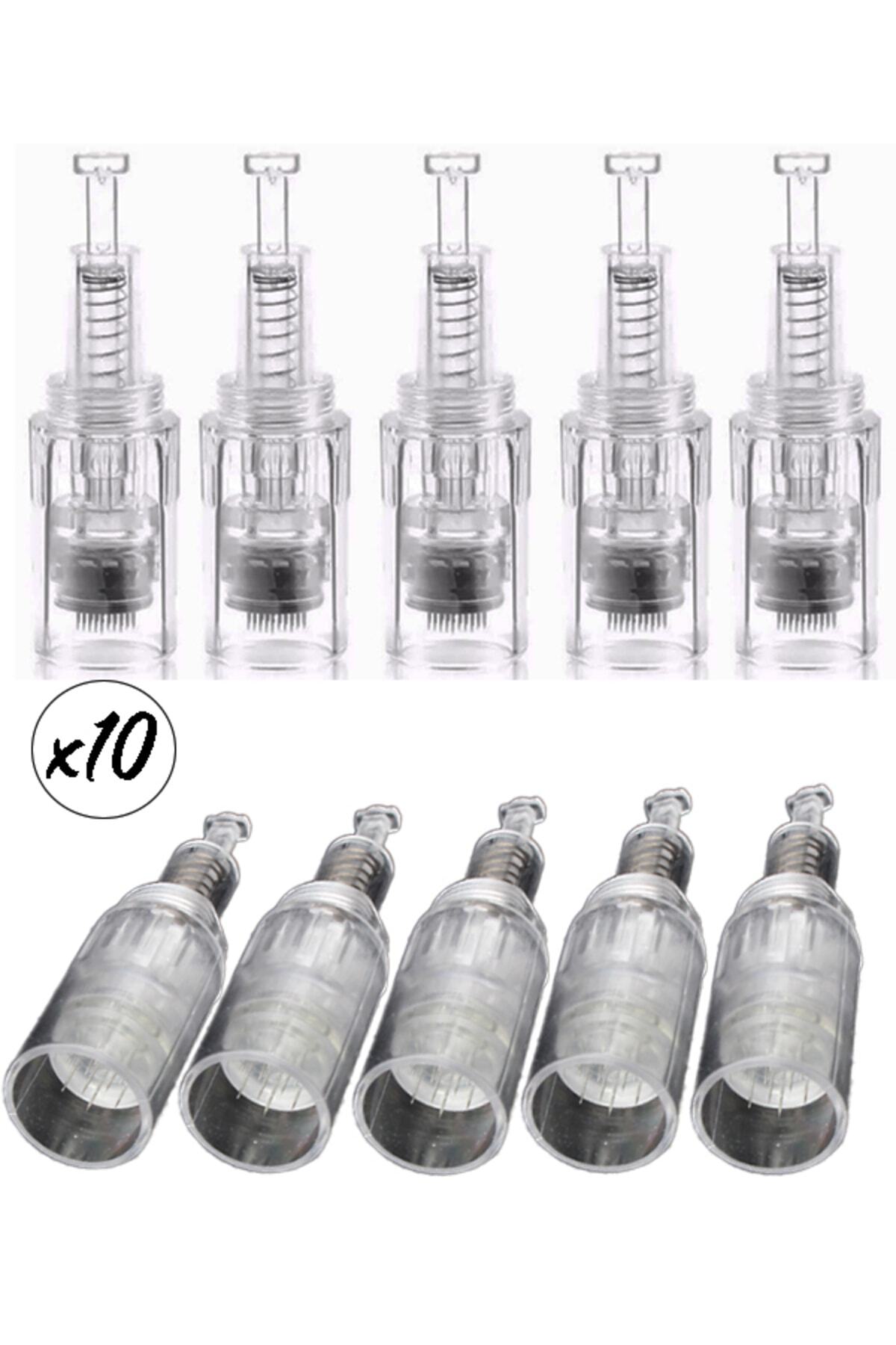 ARMONİKONYA 10 Adet 12 Pin Vidalı Dermastamp Dermapen Kartuş Iğne Orjinal Streil Paket