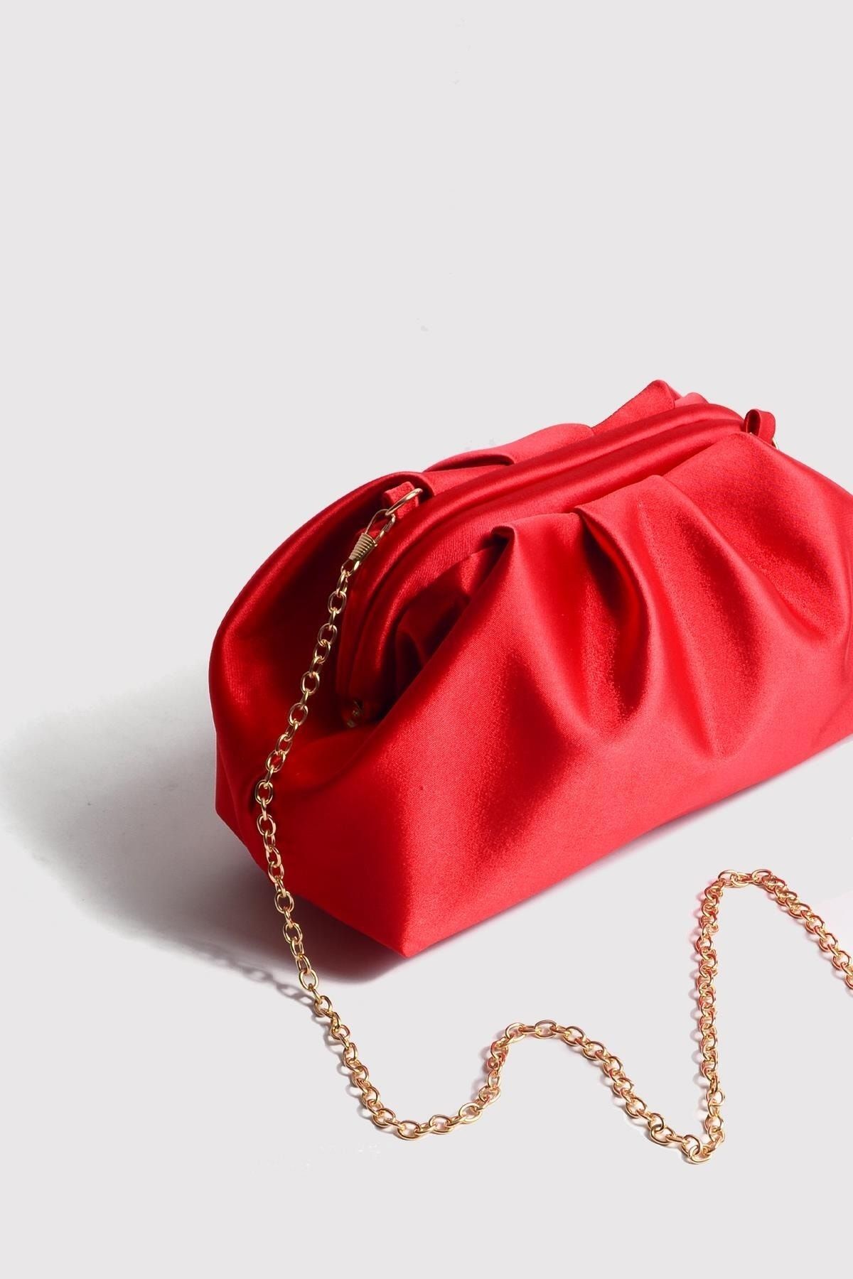 Berlesi Red Women s Satin Clutch Evening Dress Bag