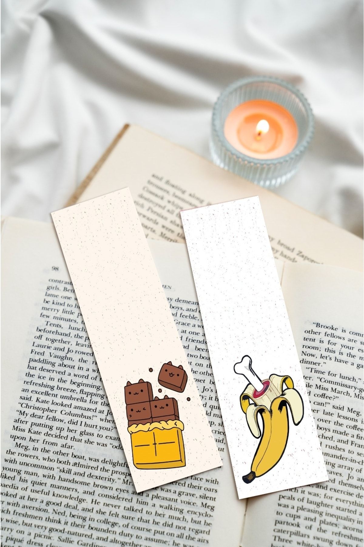 Paytak Moda-Guitar Chocolate Banana Yellow Colored Design Mixed 10 Pieces Bookmark Set Pytkayrac63 5