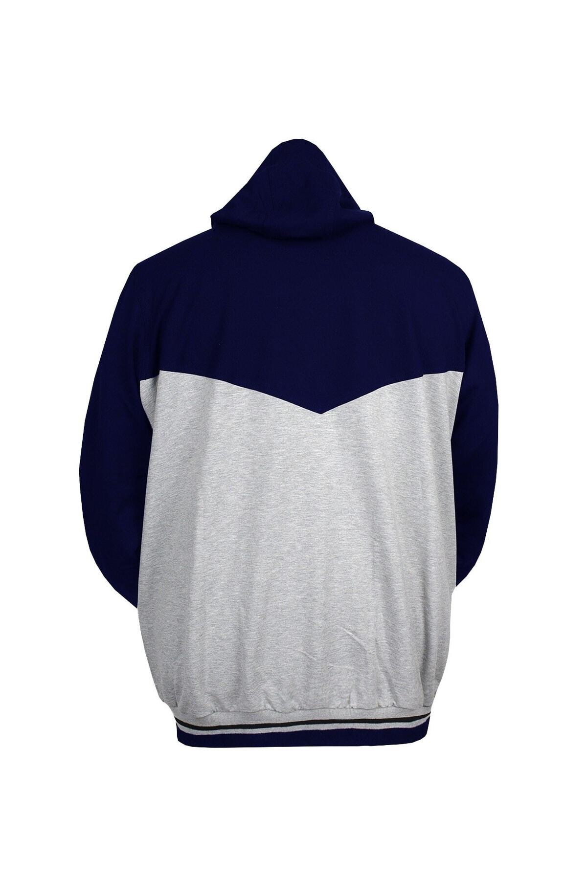 marufshop-Мъжки спортен екип с качулка, големи размери, сиво-тъмносиньо 7xl-10xl 4