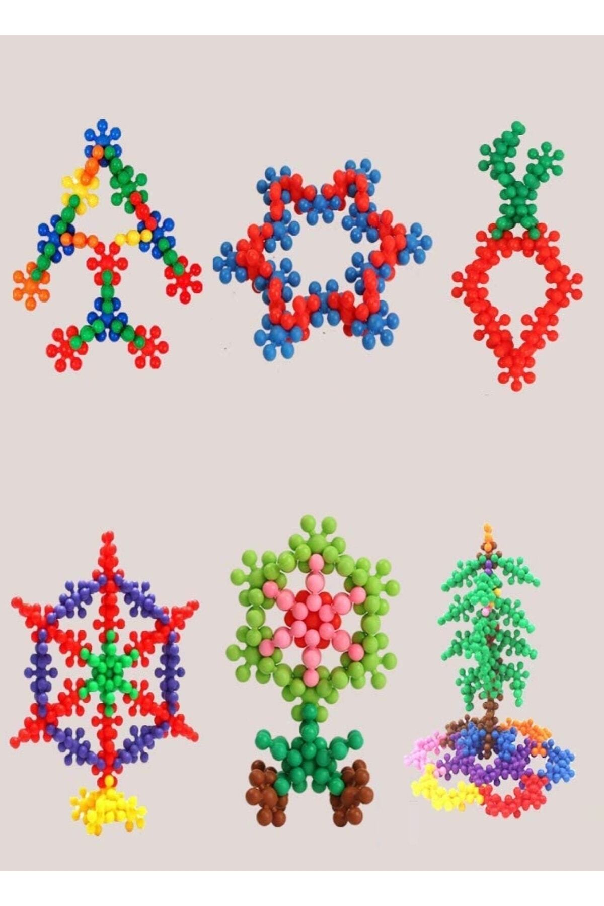 Hyd 120 Parça Kar Tanesi Çiçek Molekül Kilitli Yapı Taşları Blok Puzzle Yapboz Eğitici Oyuncak fotoğrafı 7 (önizleme)