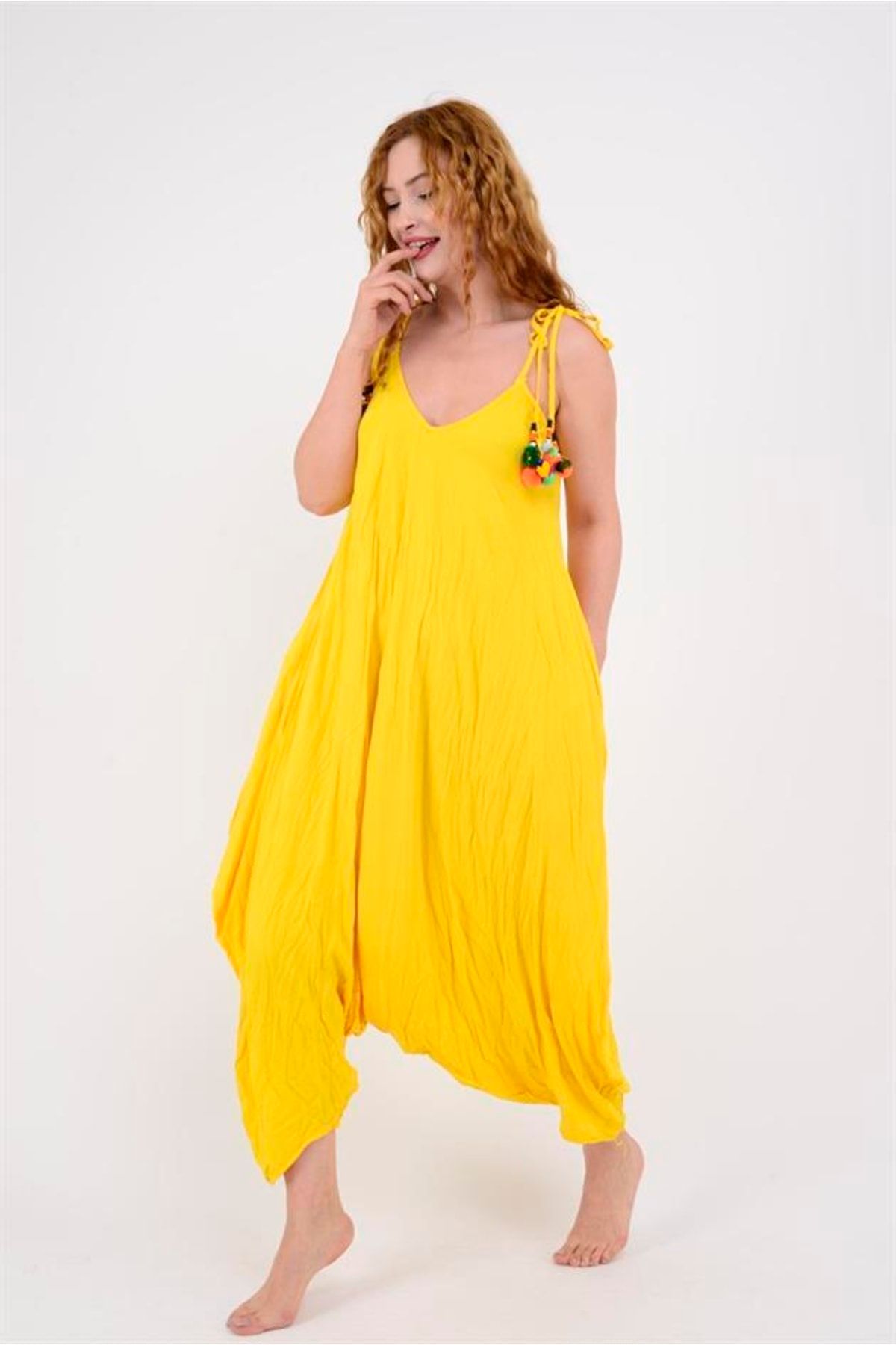Yellow cheap harem jumpsuit