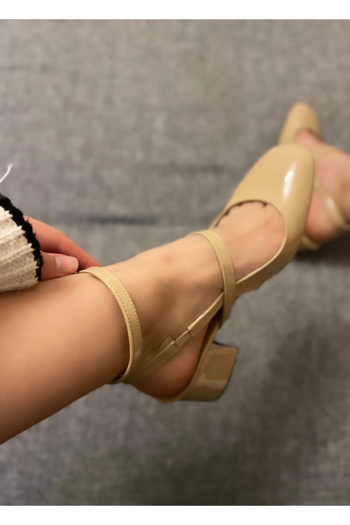 Buy SHOETOPIA Cream Patent Leather Buckle Women's Heels | Shoppers Stop