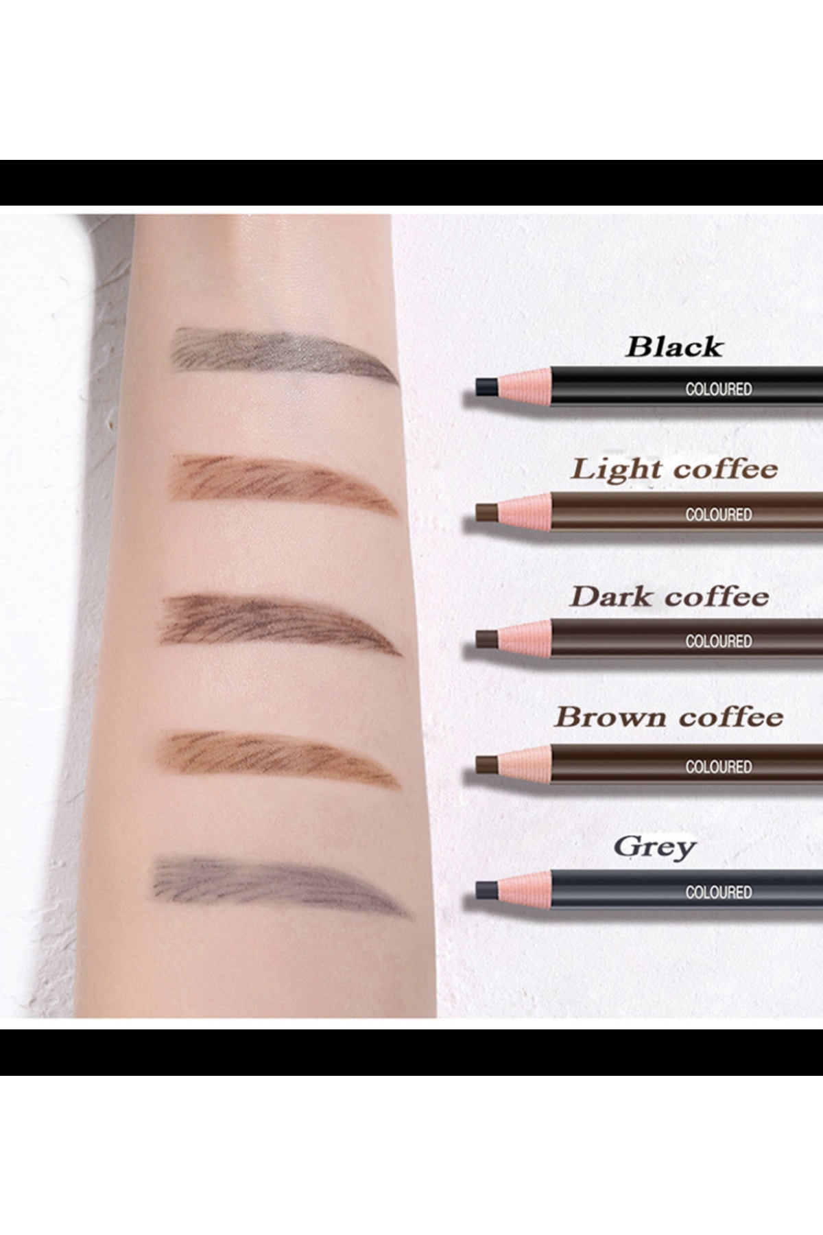 Ipli Kaş Modelleme Kalemi Siyah Ve Kahve 2 Li Microblading Için Şablon Kalemi Suya Dayanıklı — قهوه‌ای İplikaşkalemisiyah+kahve2li — تصویر 3 از 3
