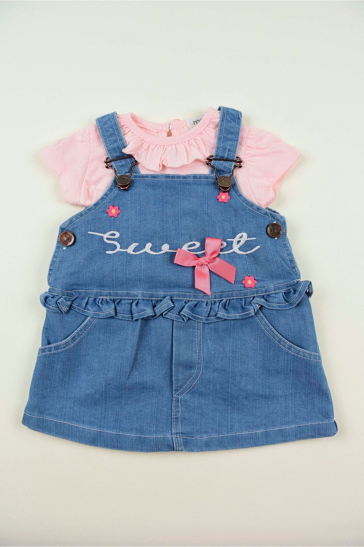 CH QU TOS Baby Girl Sweet Embroidered Gilet Dress Trendyol
