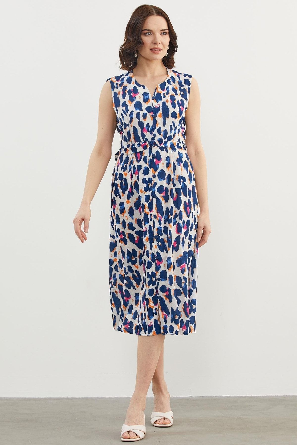 Dark blue and white dress 2025