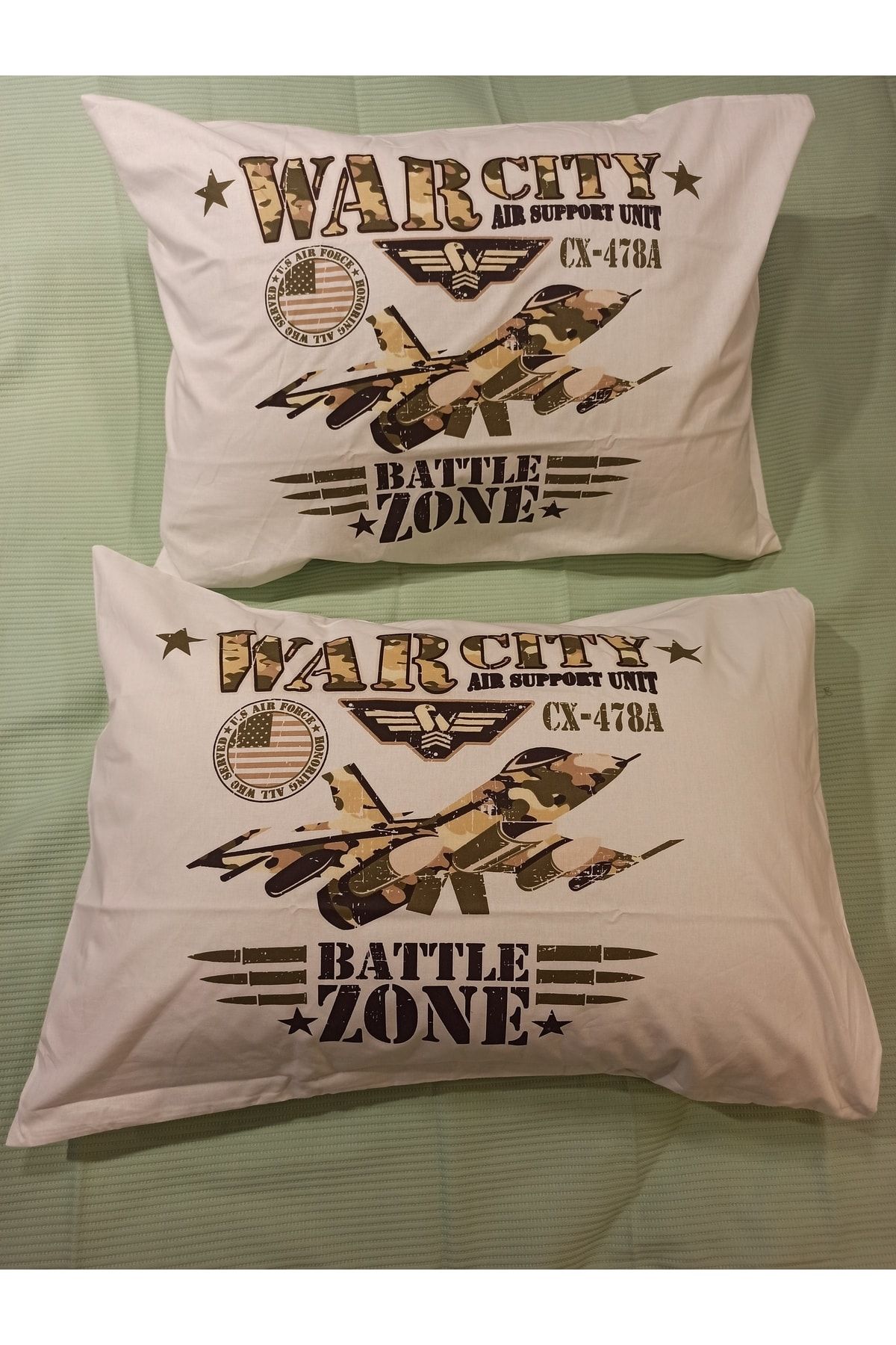 ŞENER HOME-100% Cotton Poplin Warcity 2-Piece Pillow Case 50x70 Cm 4