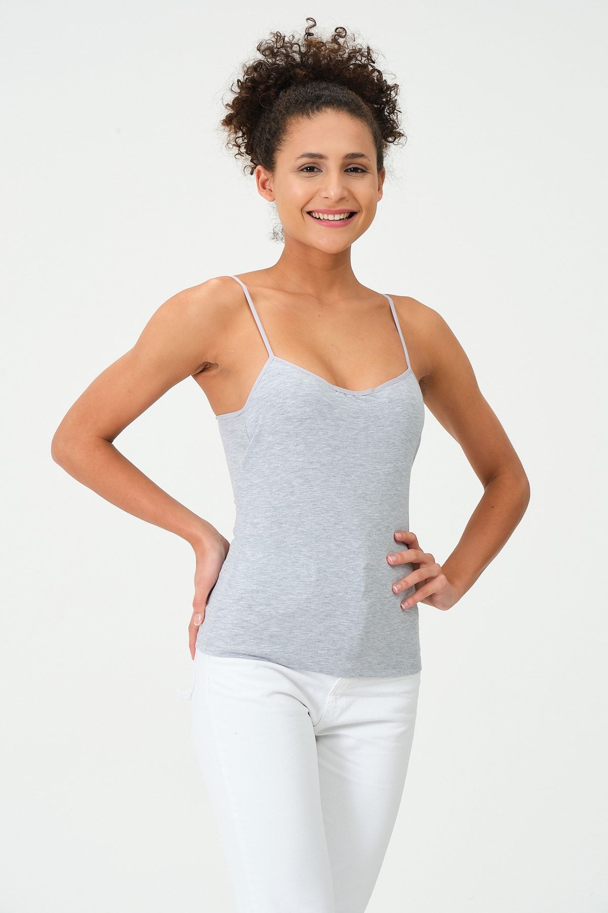 efstyle-Basic Tank Top with Straps - Chest Covered (With Pad) 1