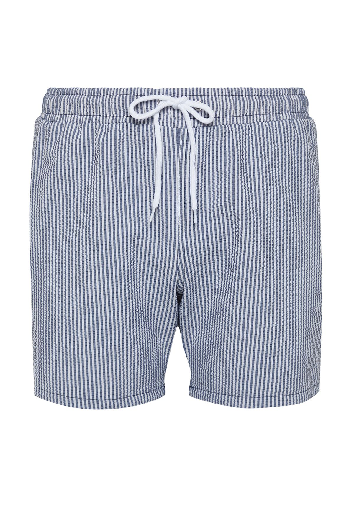 Trendyol Collection-Marineblau gestreifte Seersucker-Seeshorts TMNSS23DS00004 9