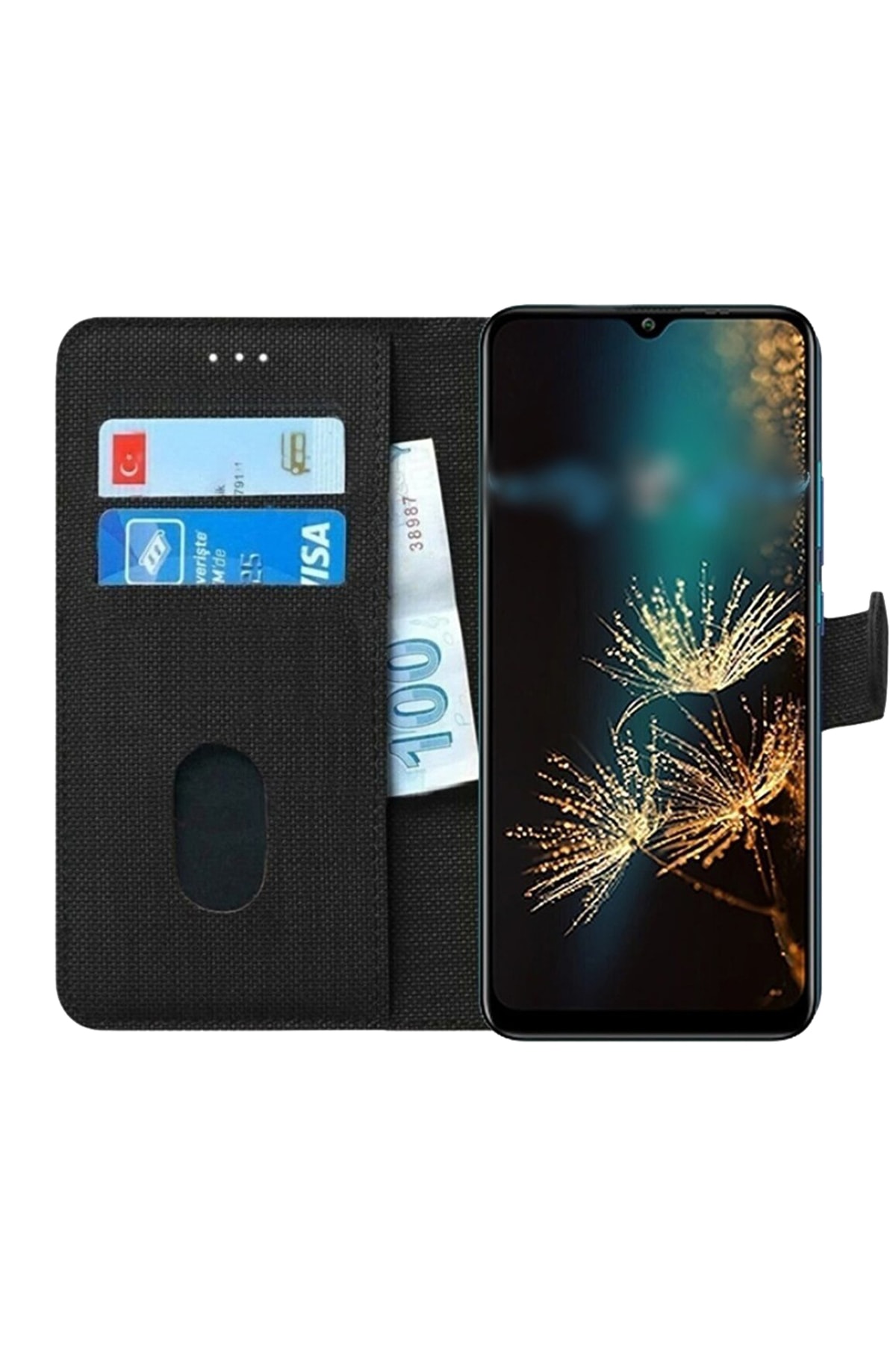 Fabric Pattern Wallet Case with Business Card and Money Eyelets with Stand Compatible with Samsung Galaxy A54