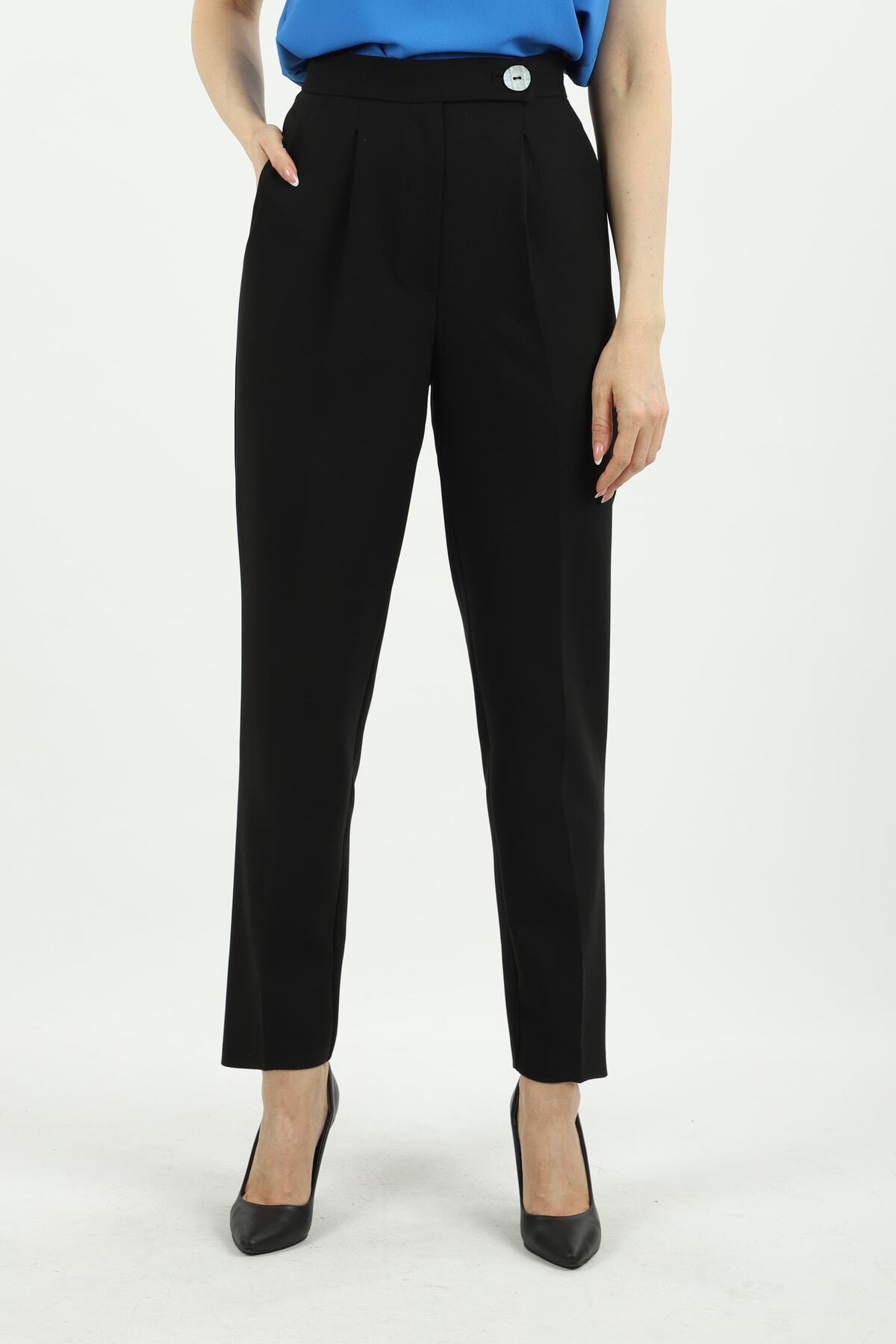Perzoni Önden Tek Pile Yüksek Bel Kadın Klasik Pantolon Fiyatı ...