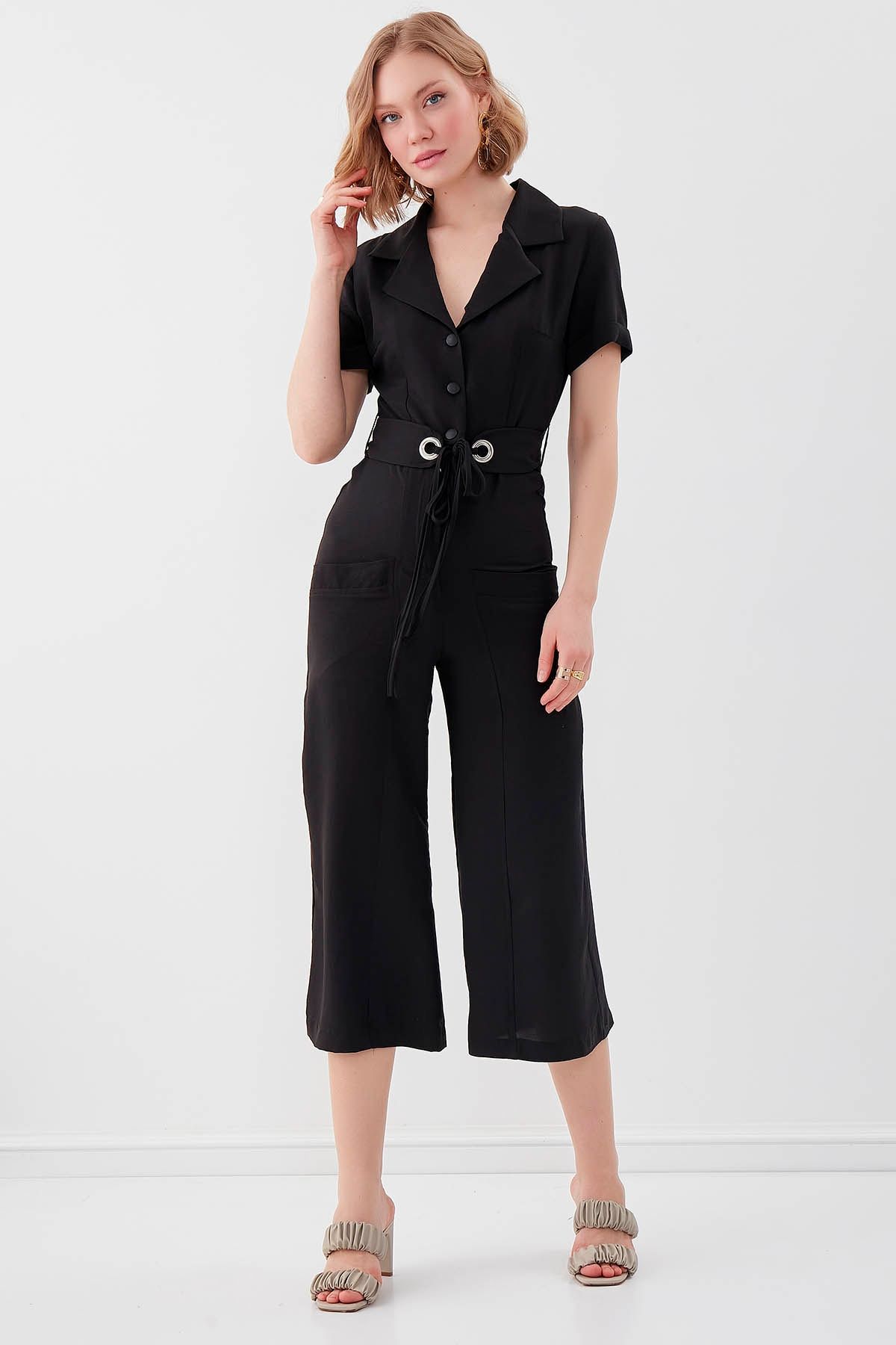 Belted cropped sale jumpsuit