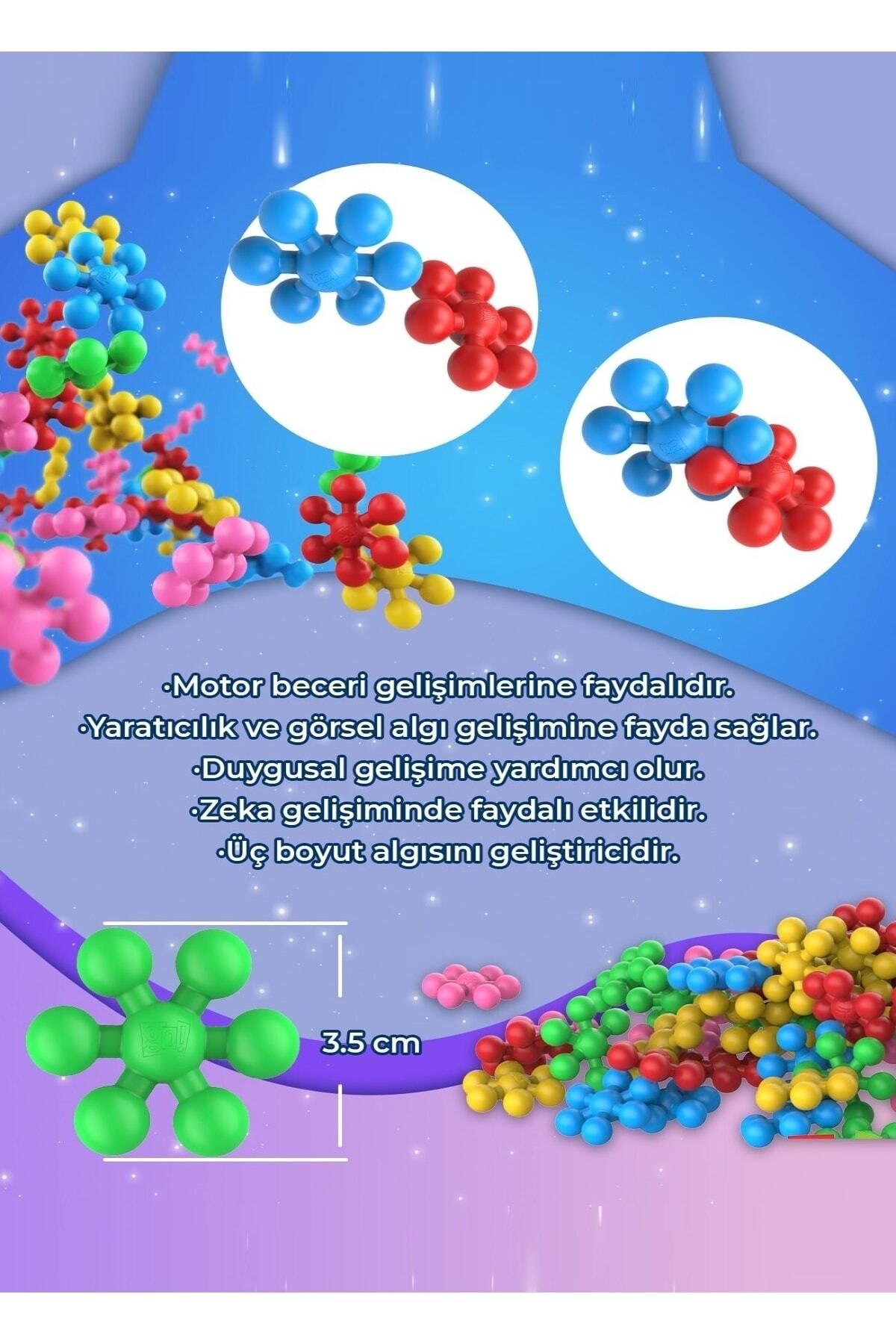 Hyd 120 Parça Kar Tanesi Çiçek Molekül Kilitli Yapı Taşları Blok Puzzle Yapboz Eğitici Oyuncak fotoğrafı 4 (önizleme)