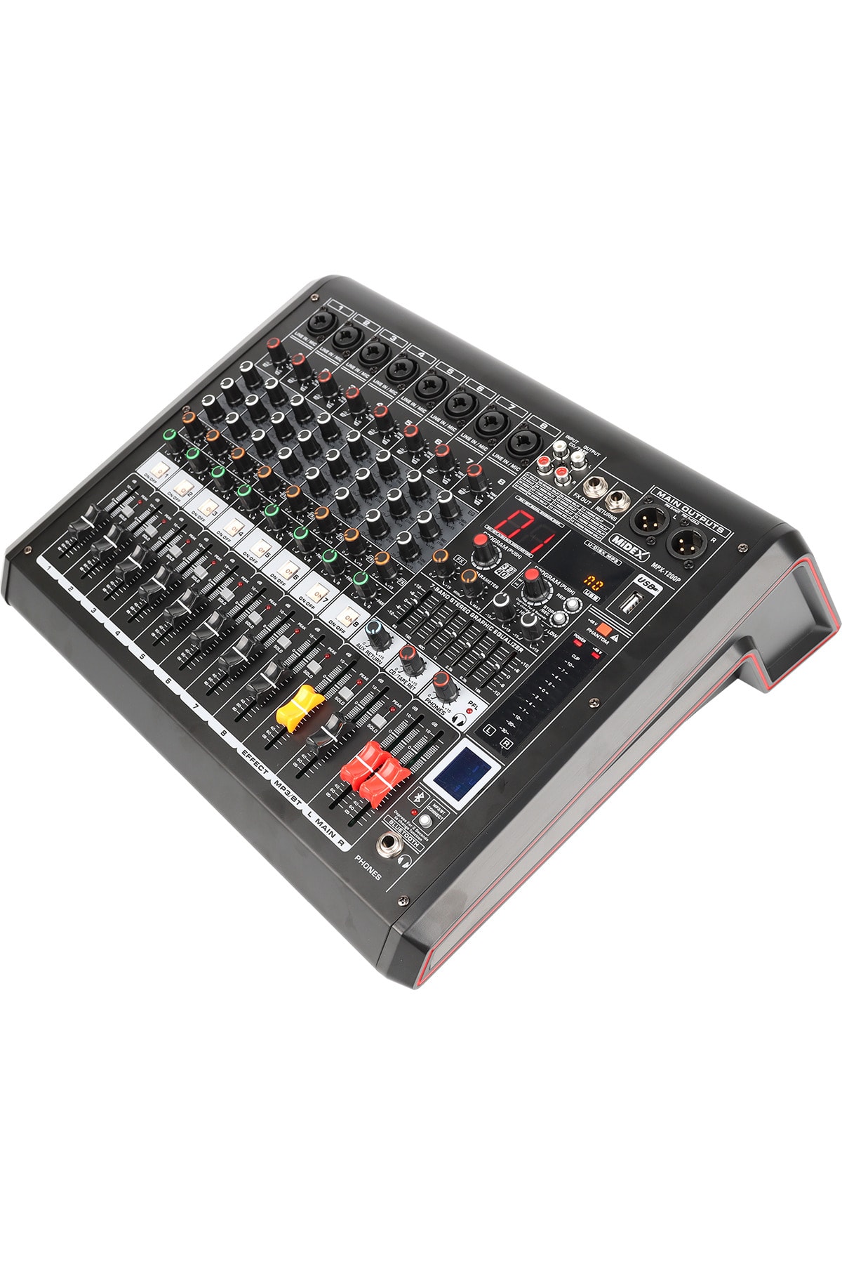 Midex Mpx-1200p Power Mikser Amfi 8 Kanal 2x600w Multi Efekt Bt Eq