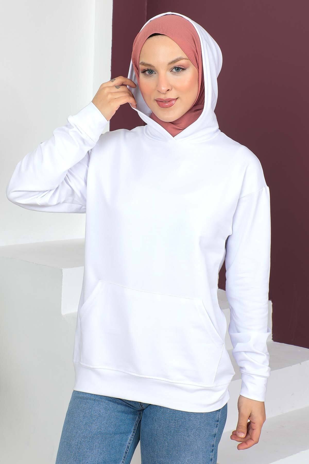 Plain White Hoodie For Women