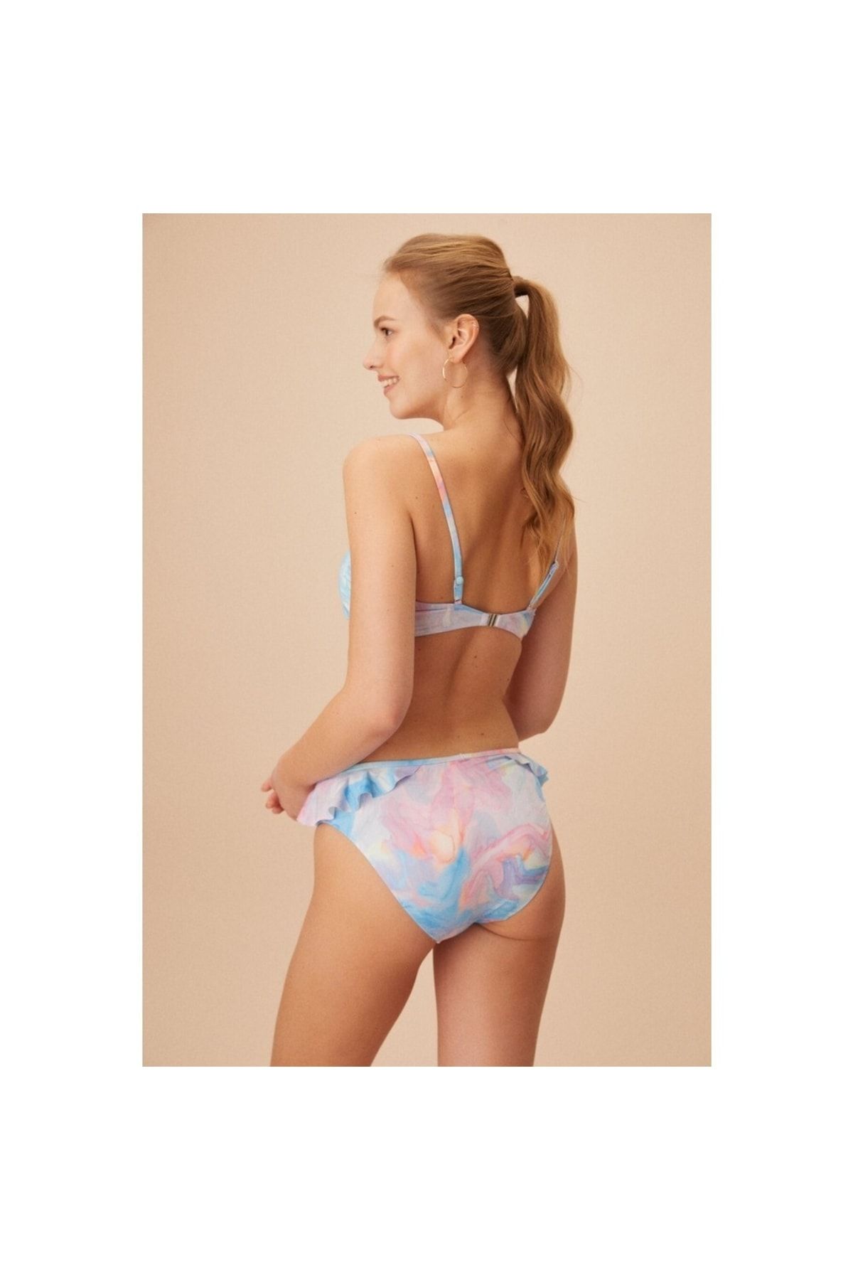 Dennis Denise-Batik Patterned Ruffle Bikini Bottom 3