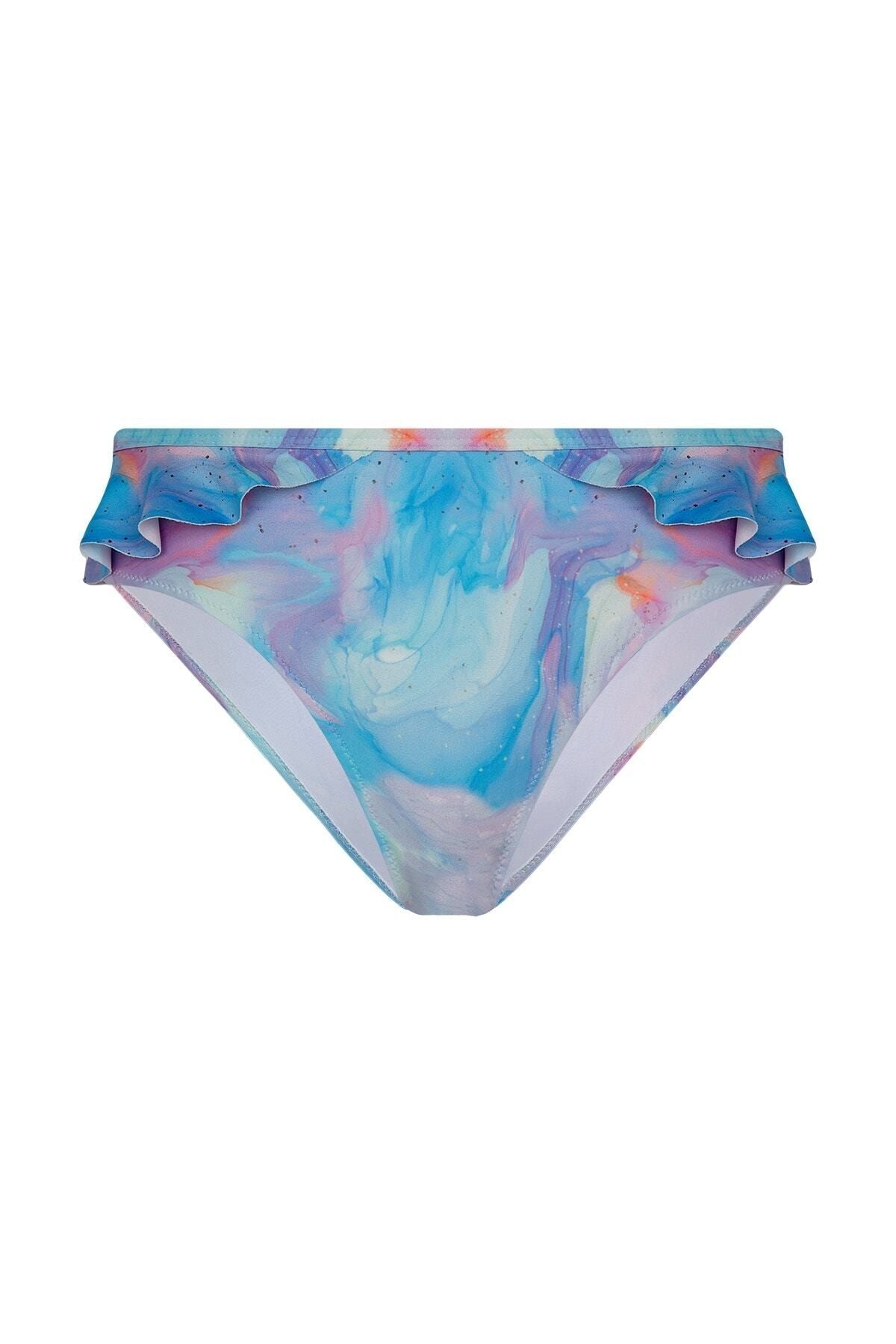 Dennis Denise-Batik Patterned Ruffle Bikini Bottom 5