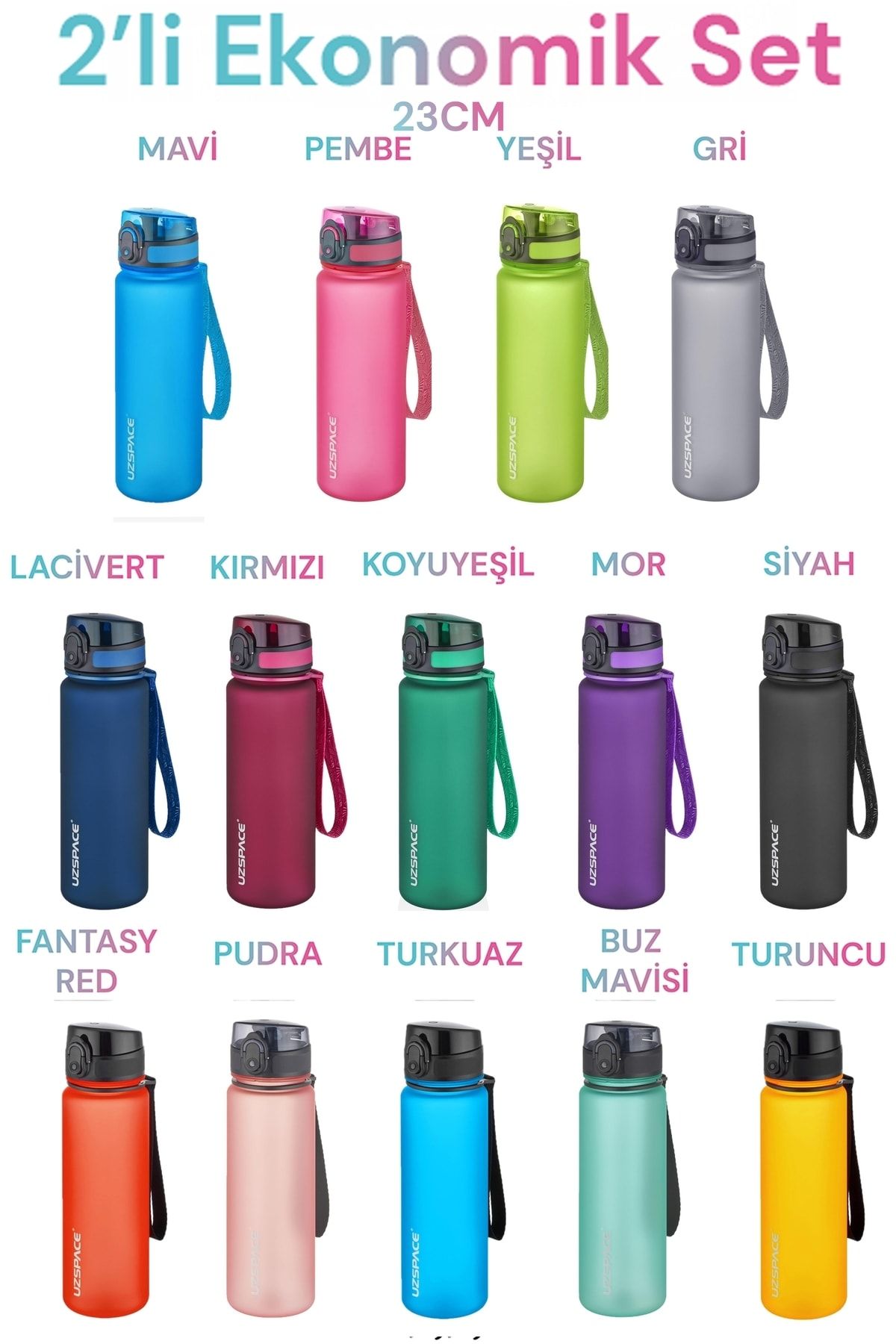 Uzspace-500 Ml 2-Piece Tritan Flask Set - 14 Different Color Options 4