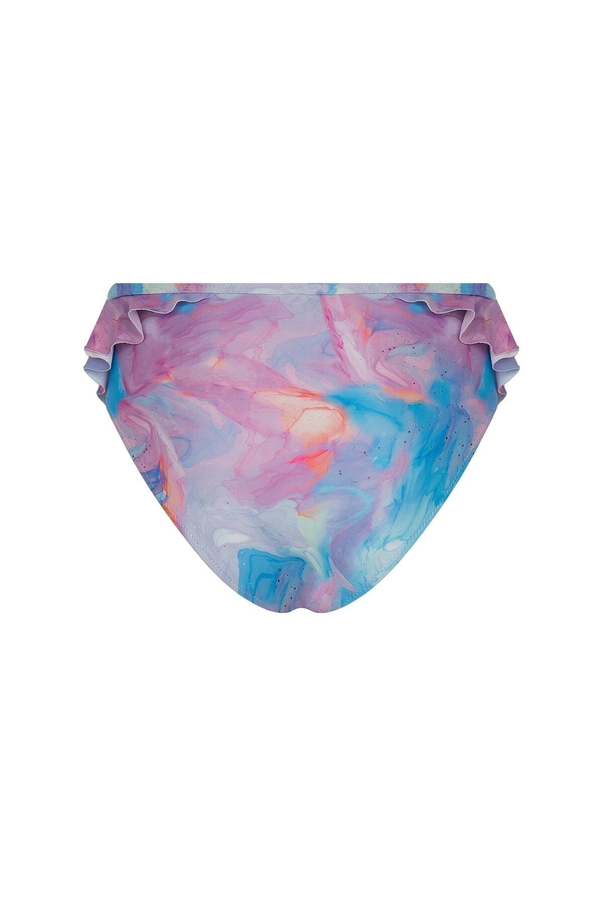 Dennis Denise-Batik Patterned Ruffle Bikini Bottom 6