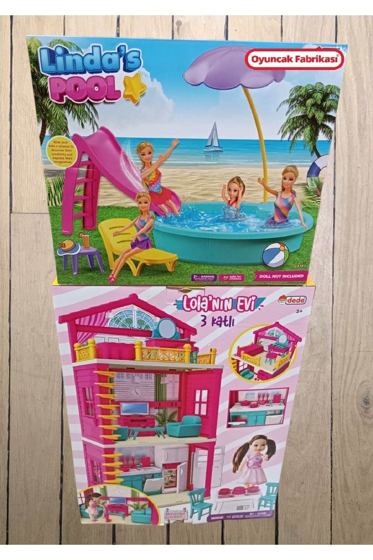Oyuncakfabrikasi Lola s 3 Storey House and Pool Dream Doll House