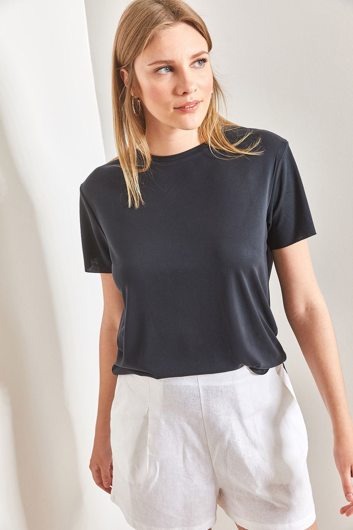 Bianco Lucci-Γυναικείο μπλουζάκι Modal Casual Basic 5