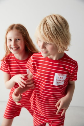 Penti Unisex &Ccedil;ocuk &Ccedil;izgili Pijama Takımı