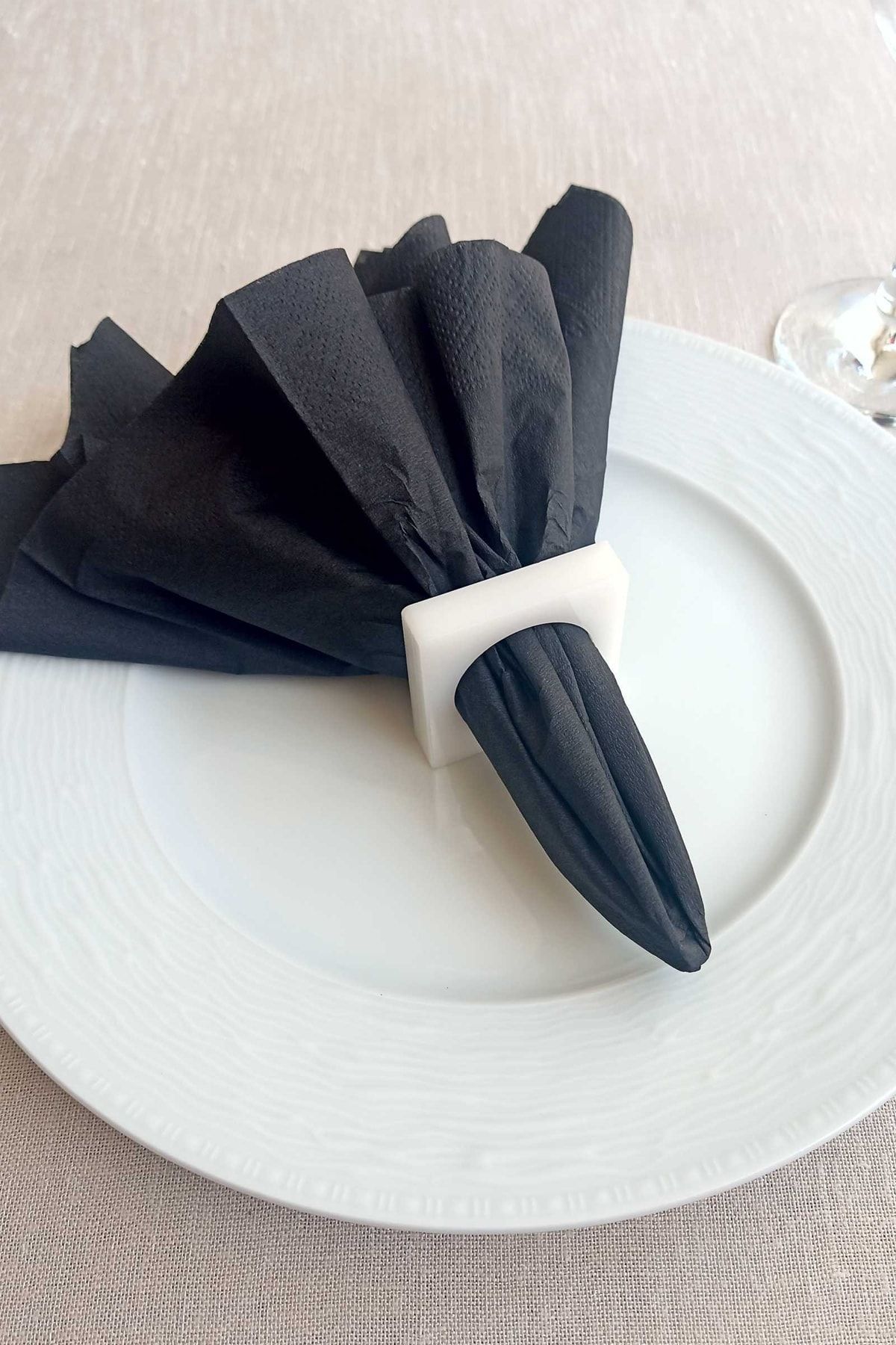 White sales napkin rings