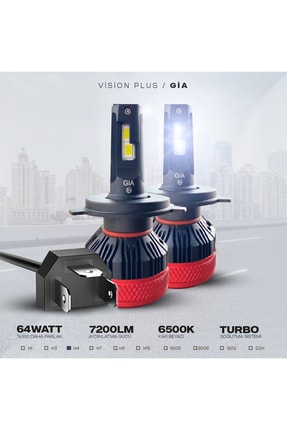 C9 H4 Vision Plus Gia Csp Led Xenon Far Ampulü 64w 7200 Lm