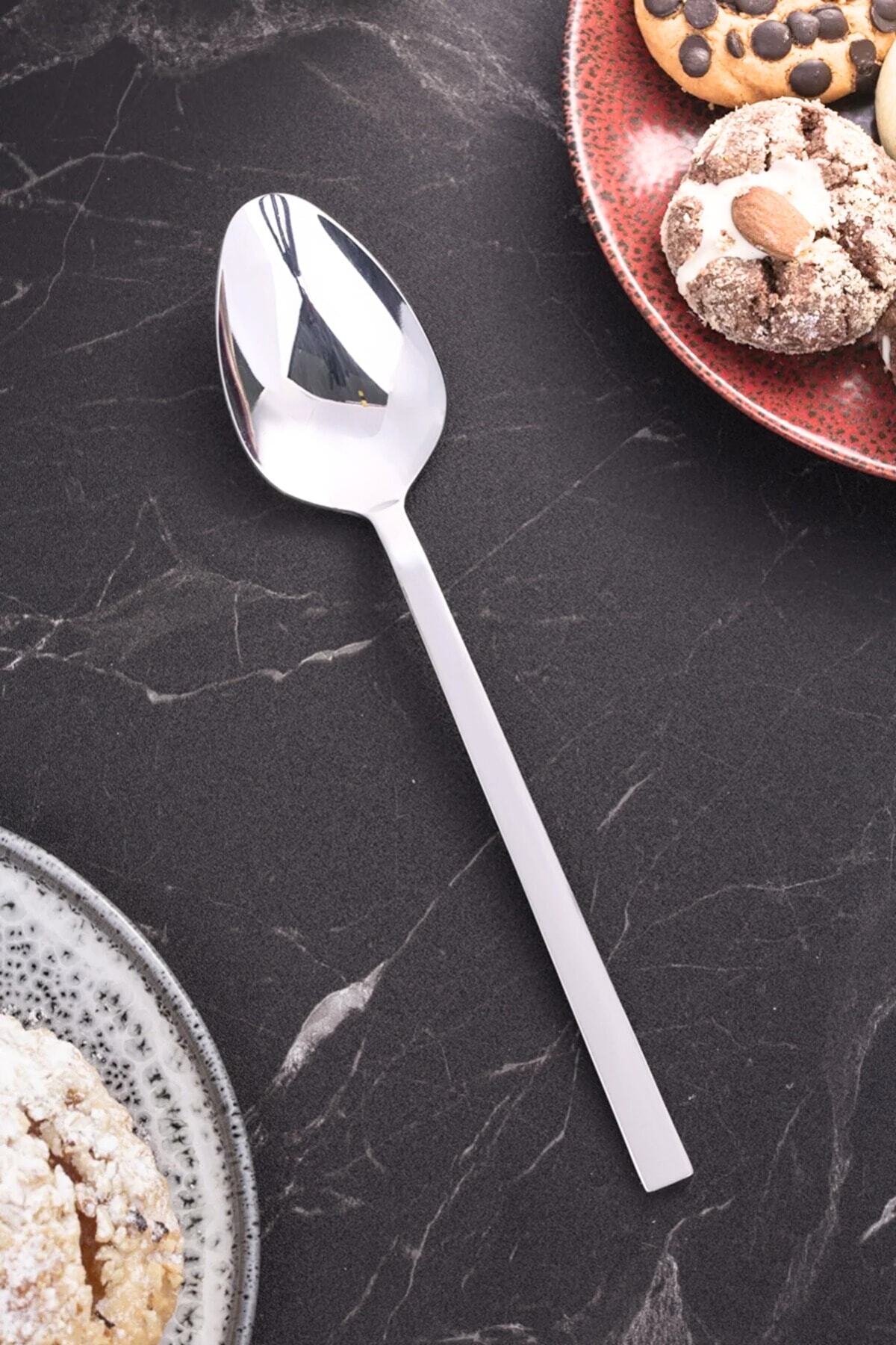 Vipinox-6 Pieces Luxury Tablespoon Stainless Steel Stick Model Tablespoon 2.5mm 1