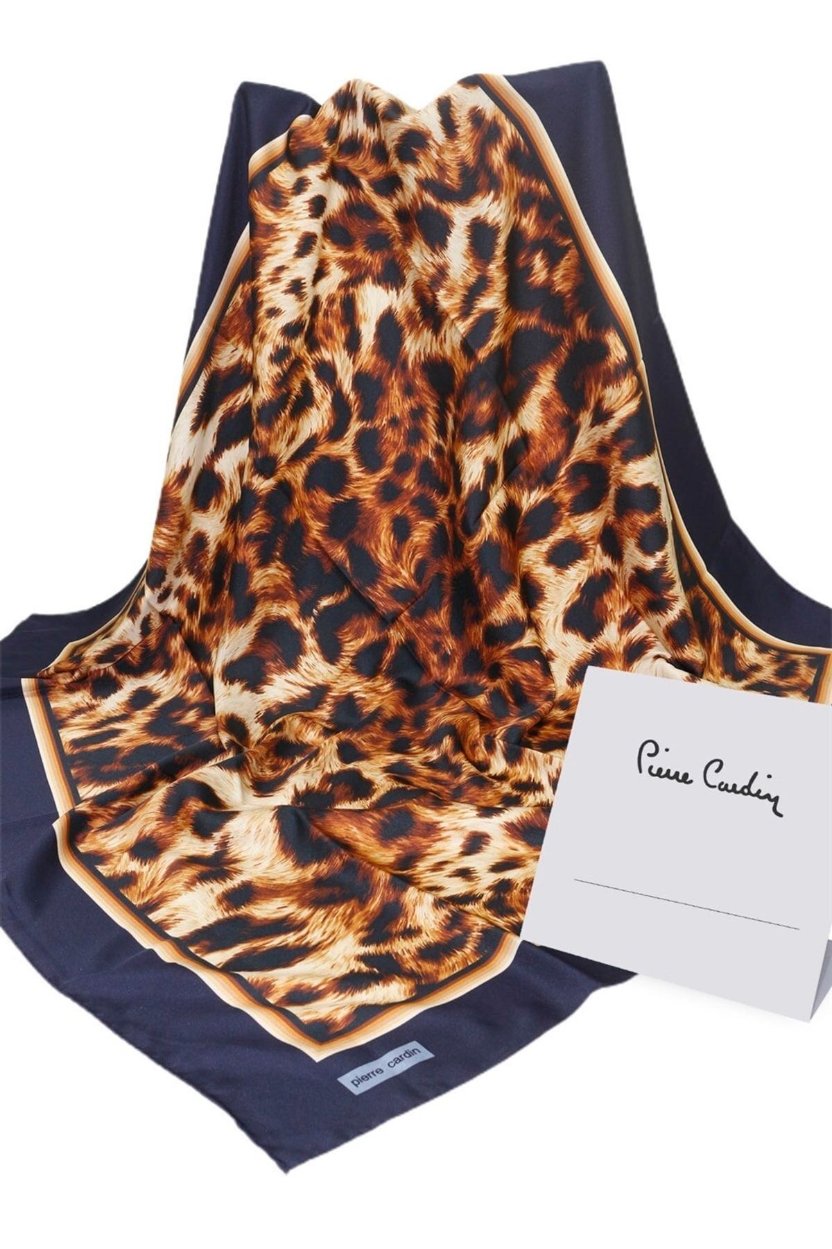 روسری پارچه پلی استر پلنگی زنانه پیر کاردین Pierre Cardin (برند فرانسه)