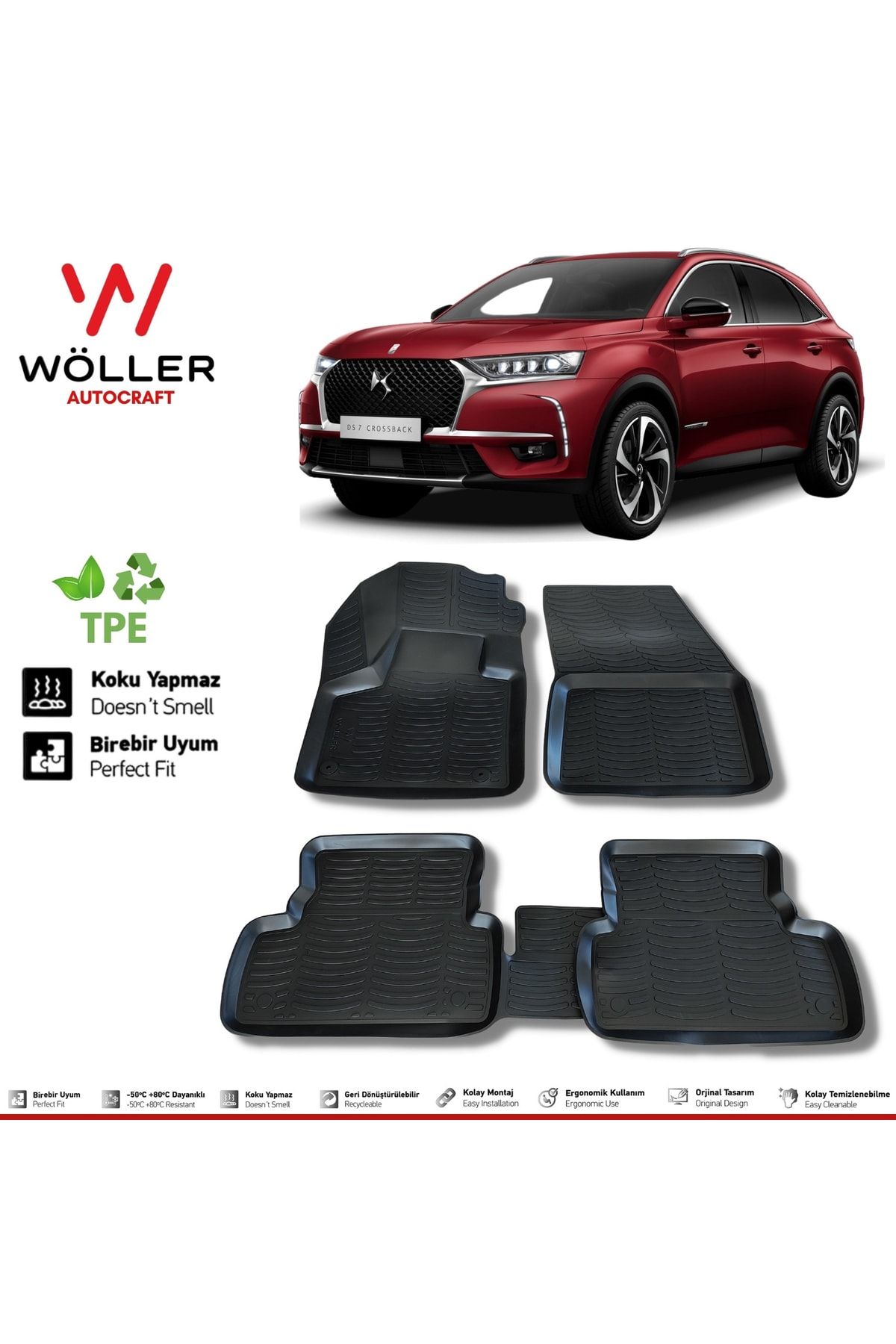 Коврик Wöller Ds7 Crossback After 2019 3D Коврик для бассейна wöller3dpaspas181