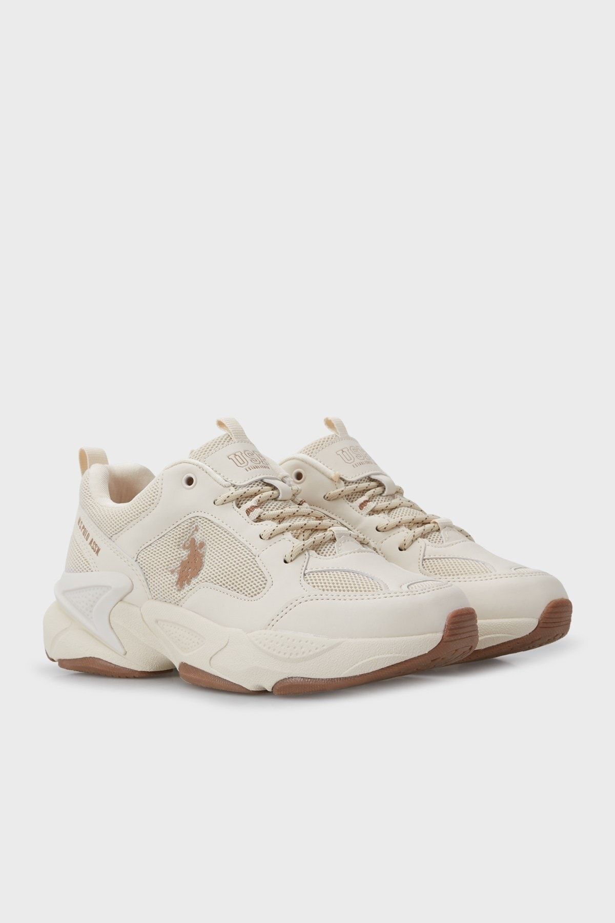 U.S. Polo Assn.-Base. Polo Assn Maybe Wmn 3fx Beige Sneaker Shoes 3