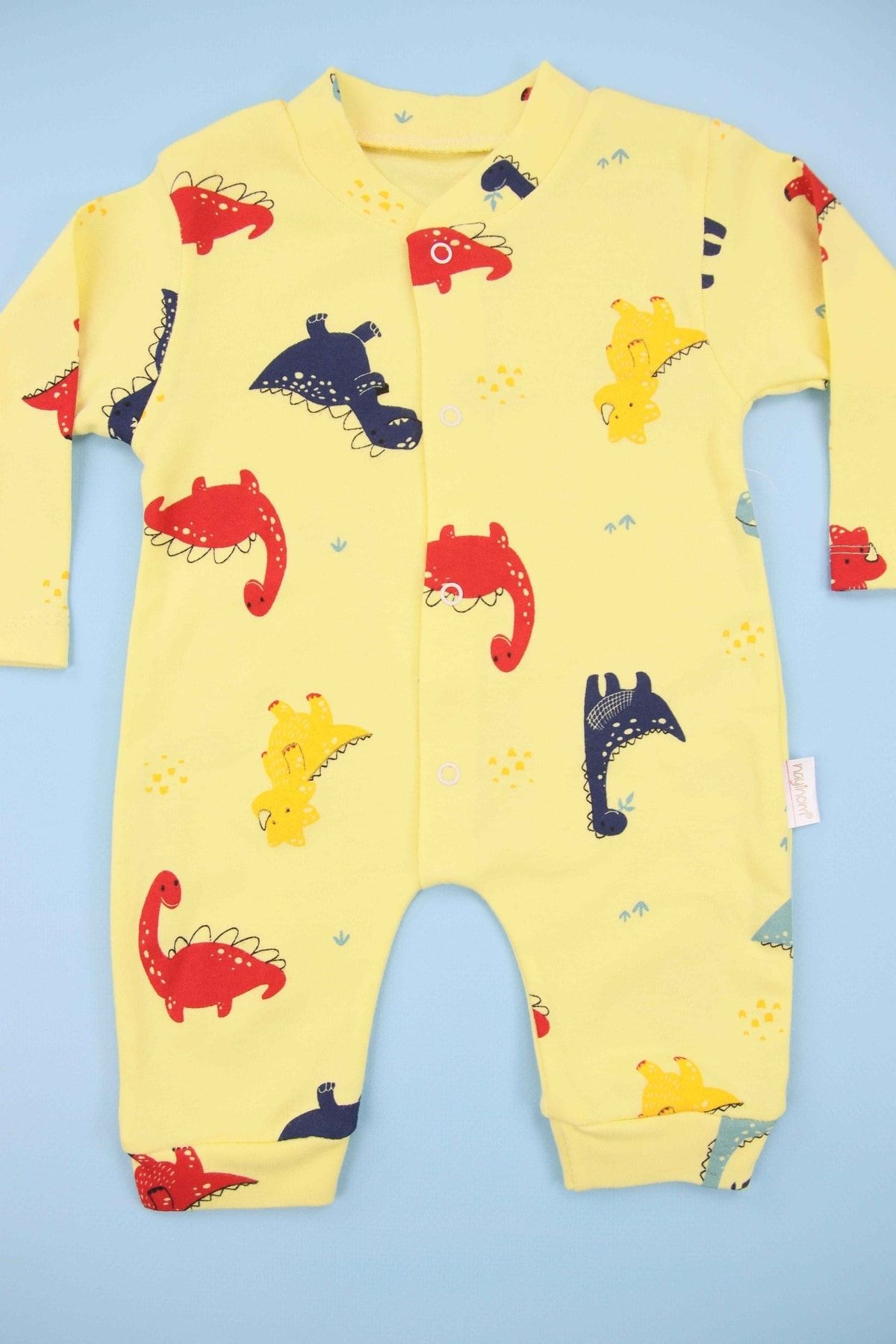 Lindakids Dino Patterned Yellow Baby Boy Jumpsuit Trendyol