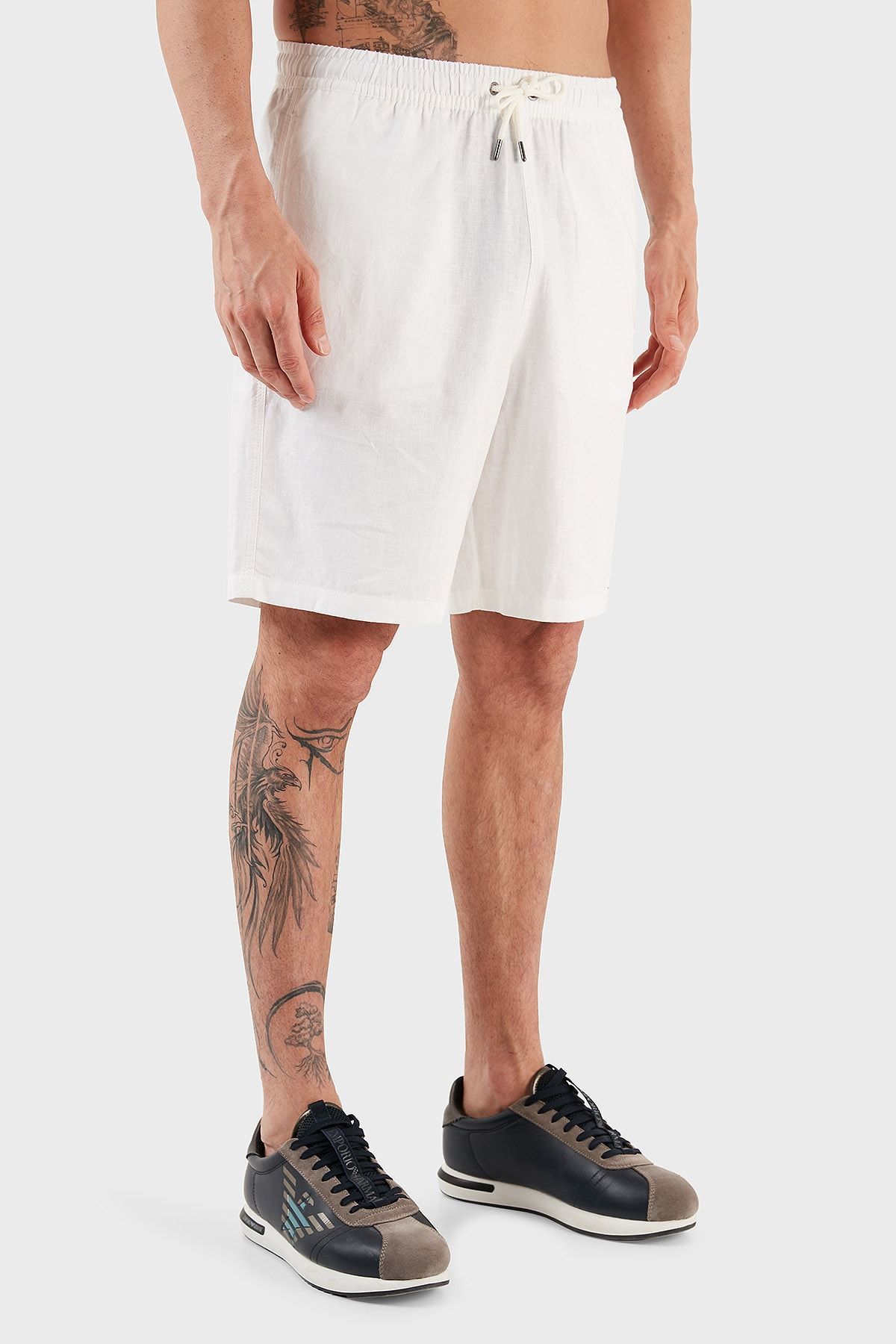 Armani linen shorts store