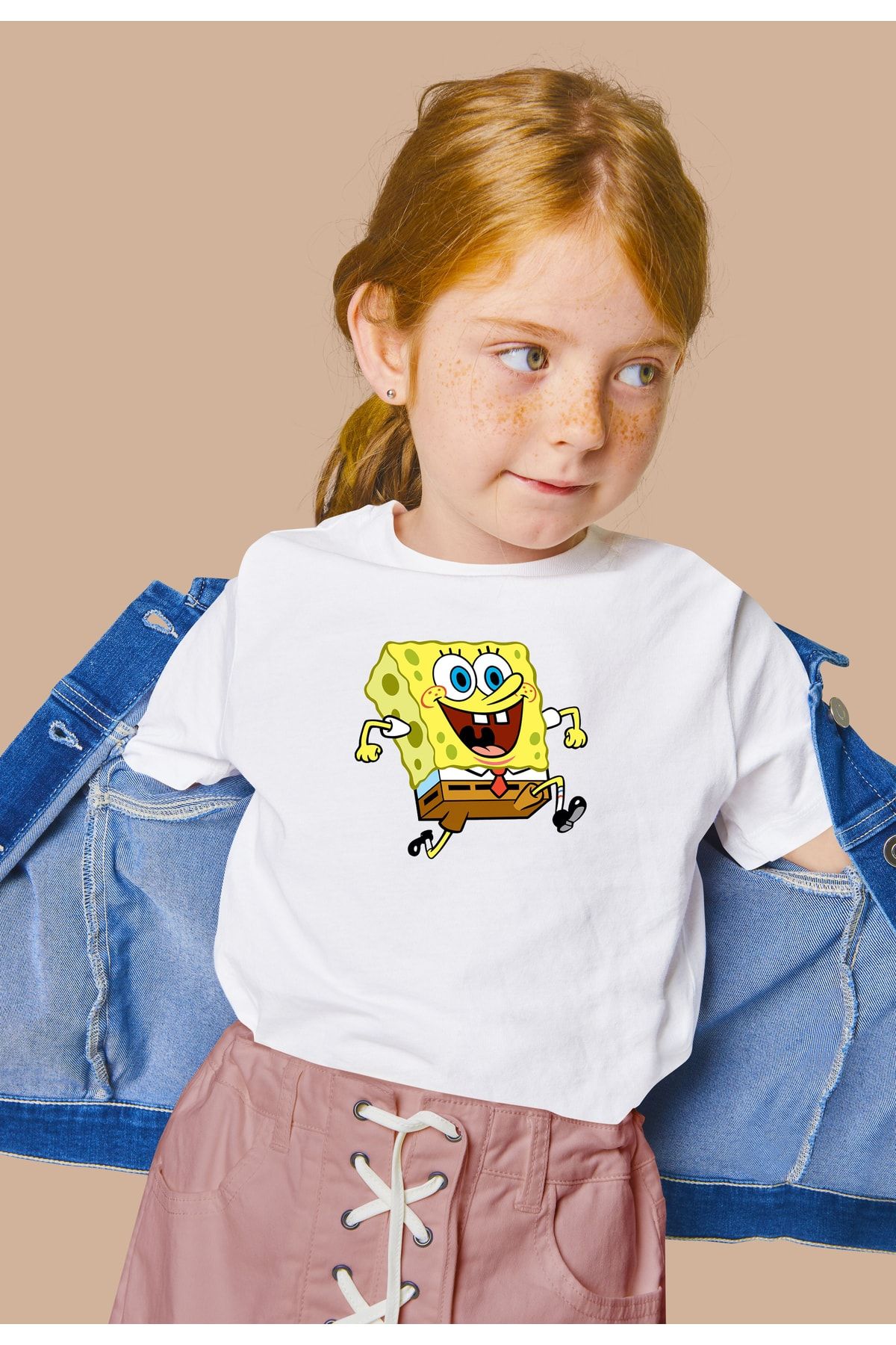 SAVO G Y M SpongeBob Printed Girl s Boy s Crew Neck T shirt Trendyol