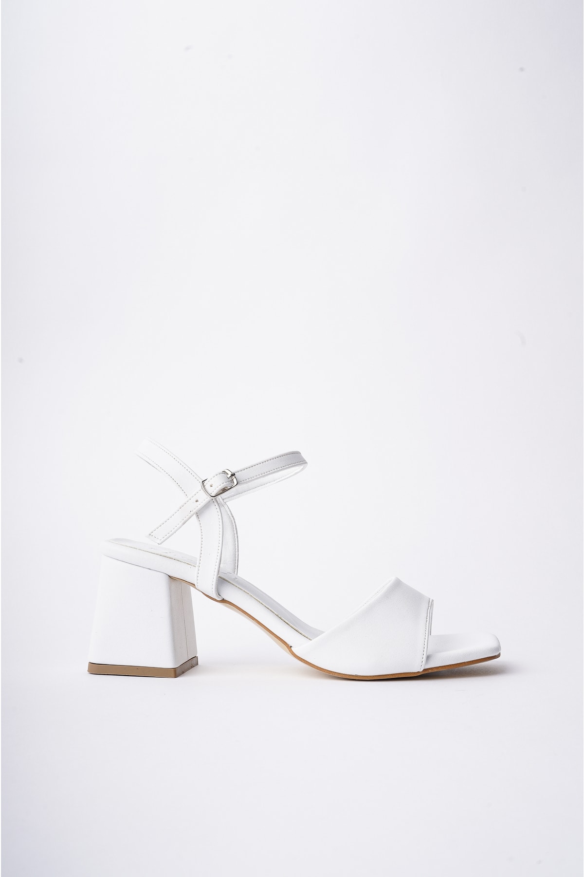 Diardi  Kısa Topuklu Kadın Beyaz Sandalet - Görsel 3