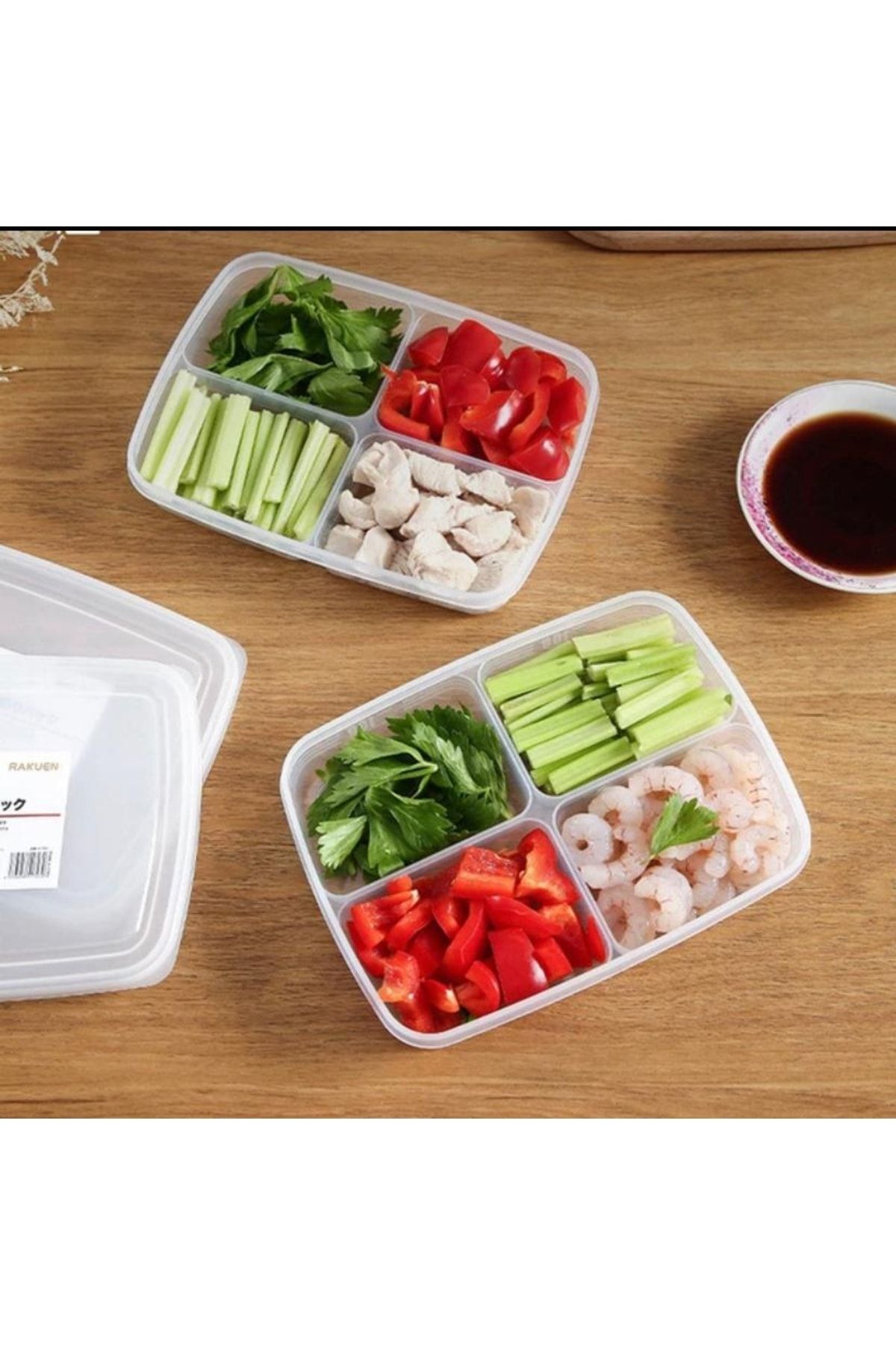 Bayev-4 Compartment Breakfast and Vegetable Storage Container with Lid - 400 ml Food Storage Container (1 PC) 6