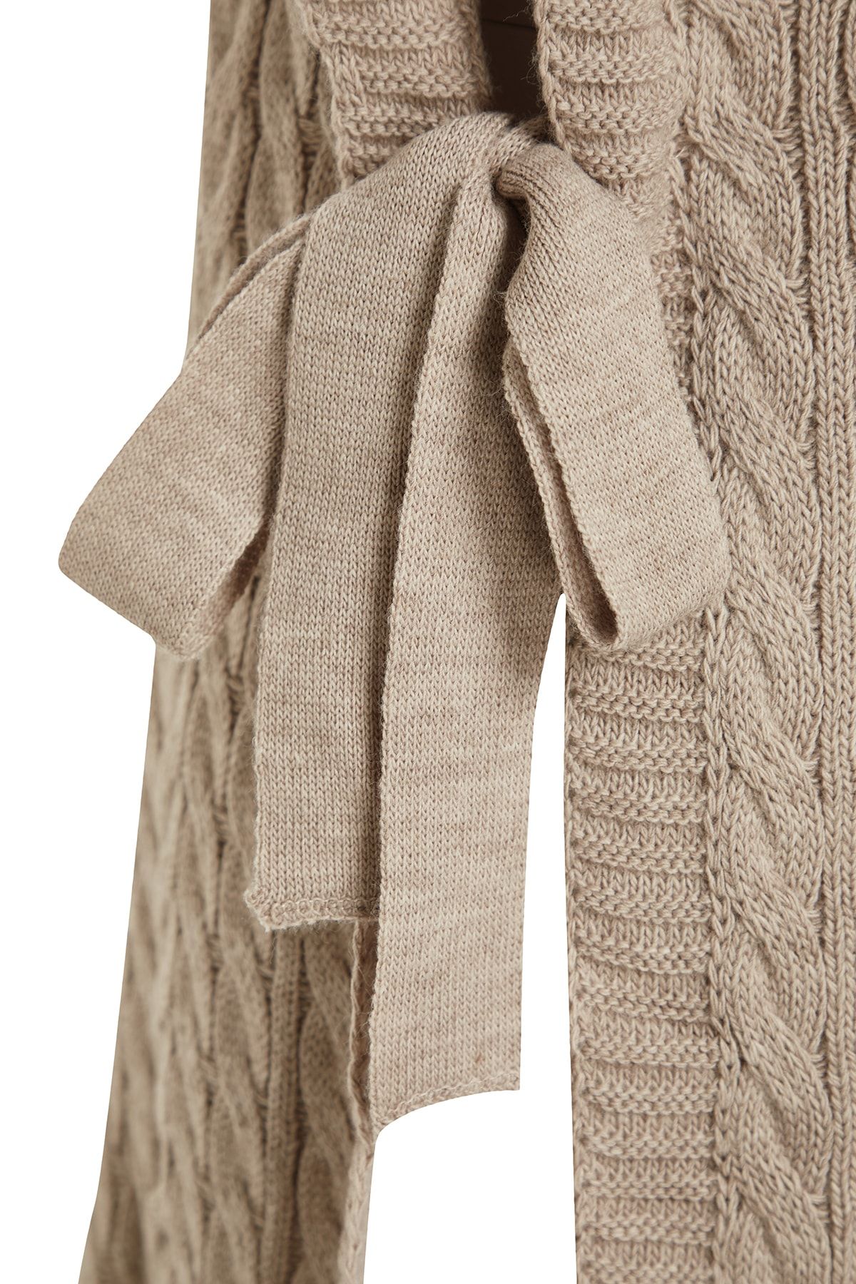 Trendyol Modest-Sweter z dzianiny z plecionym kamieniem i wiązaniem w talii TCTAW22UV0018 7