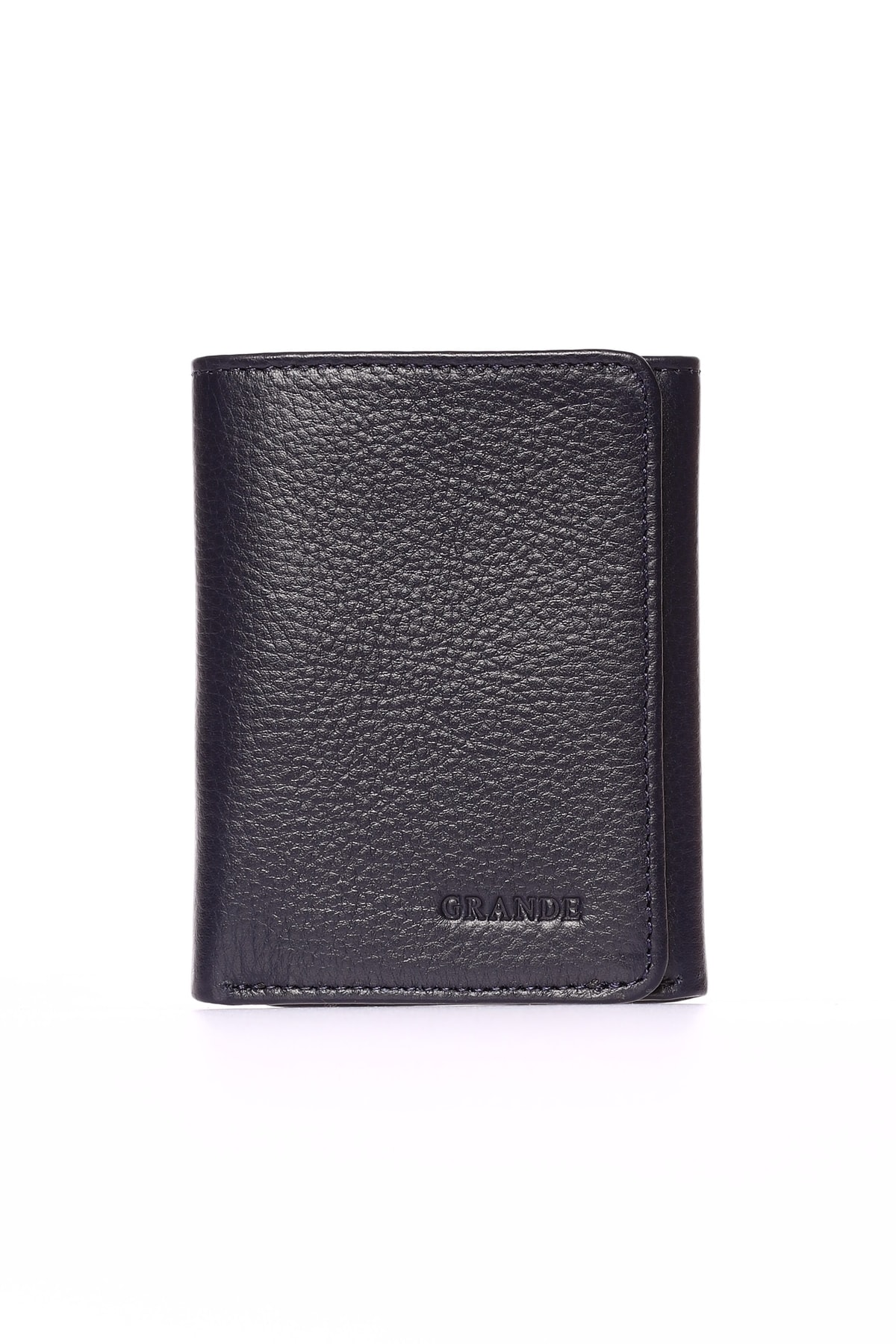 1414 Genuine Leather Men's Wallet Natural Navy Blue